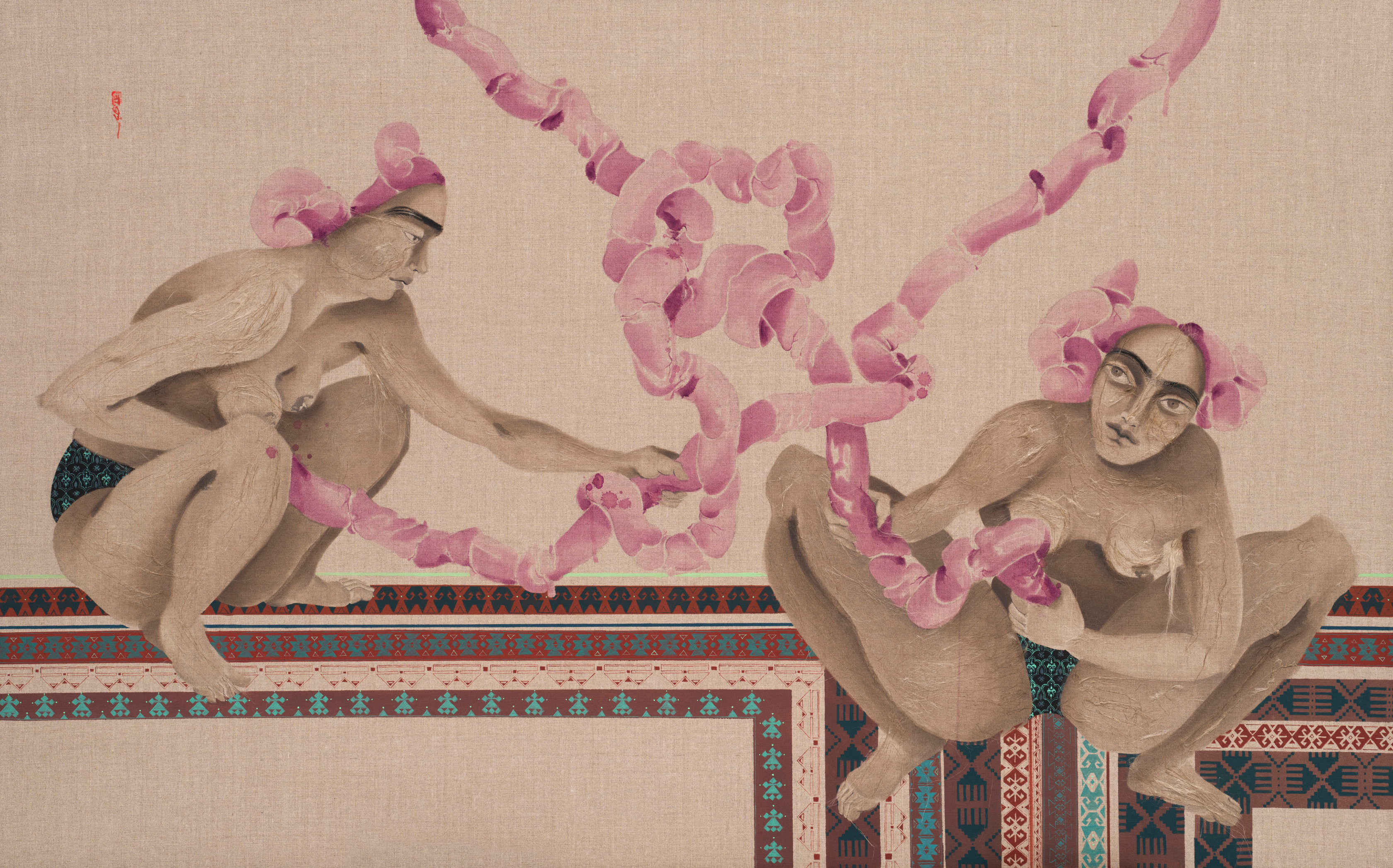 Hayv Kahraman, Flax, torshi and entanglements, 2021