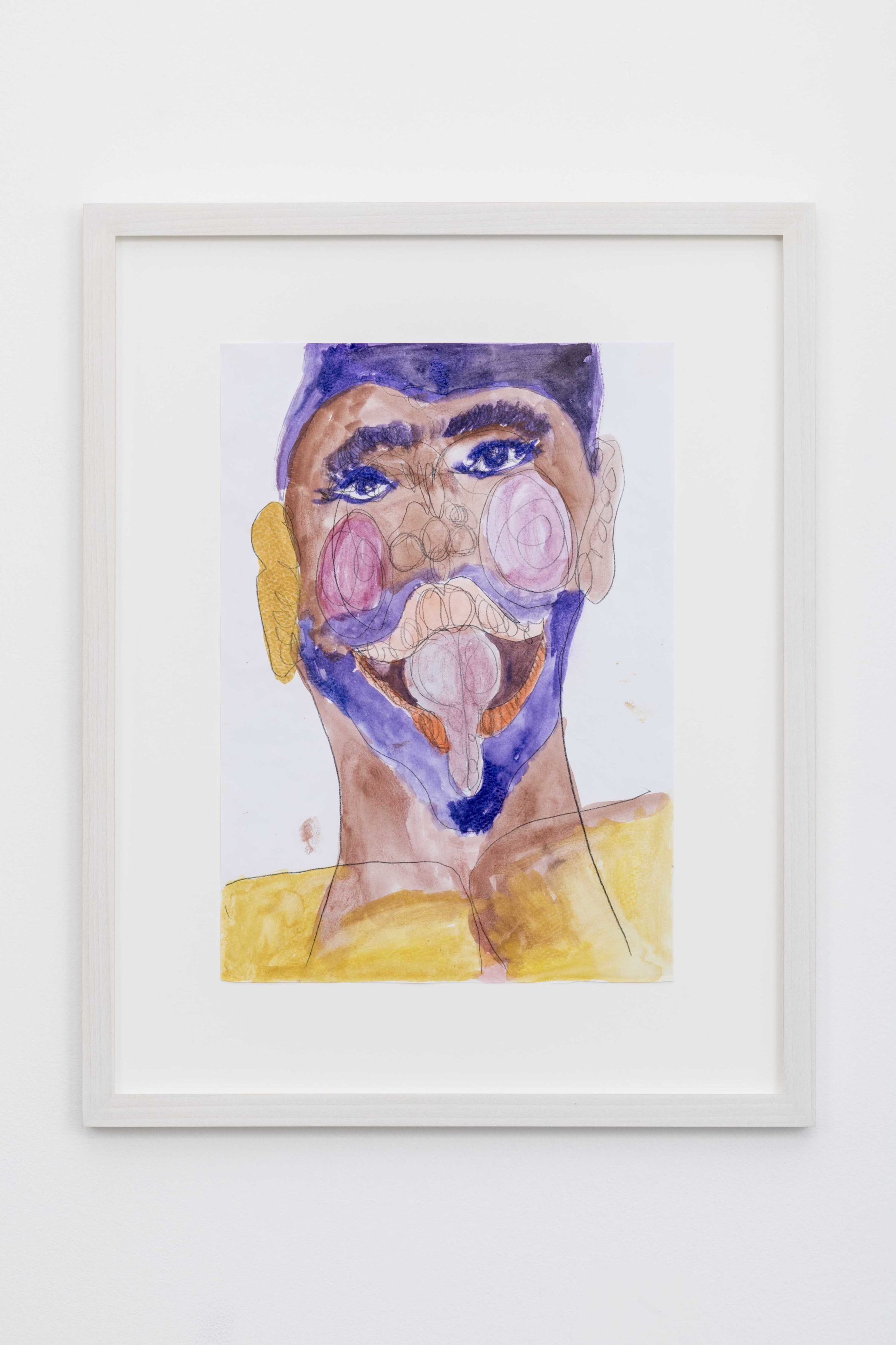 Tschabalala Self, Man with Tongue, 2018