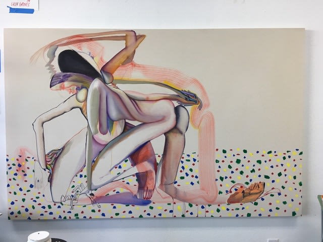 Christina Quarles Yew Brought it Up2018 Acrylic on Canvas 139.7 x 218.4 cm 55 x 86 in