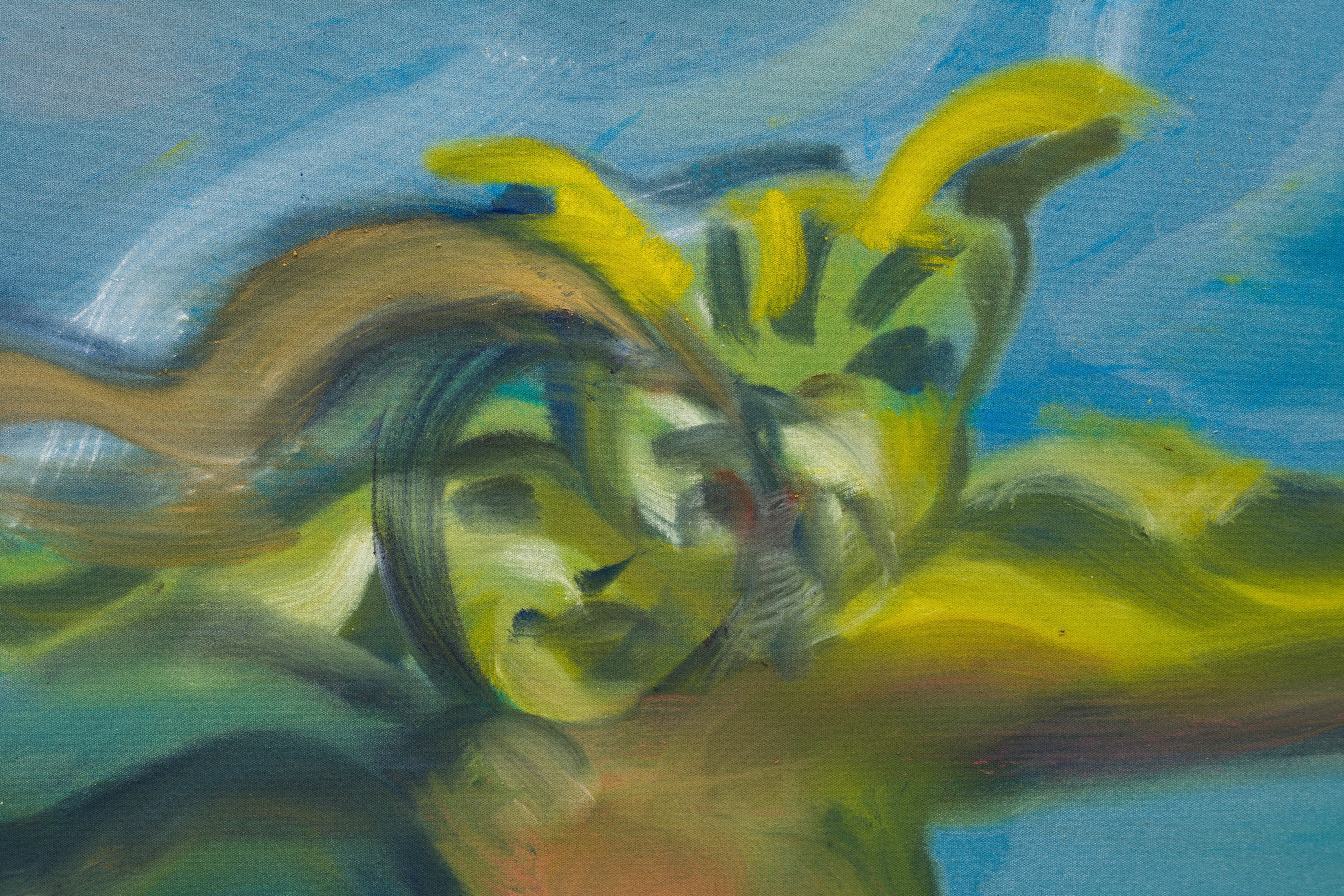 Sophie von Hellermann Surfing with Tiger2022 Acrylic on canvas 190 x 160 cm 74 3/4 x 63 in