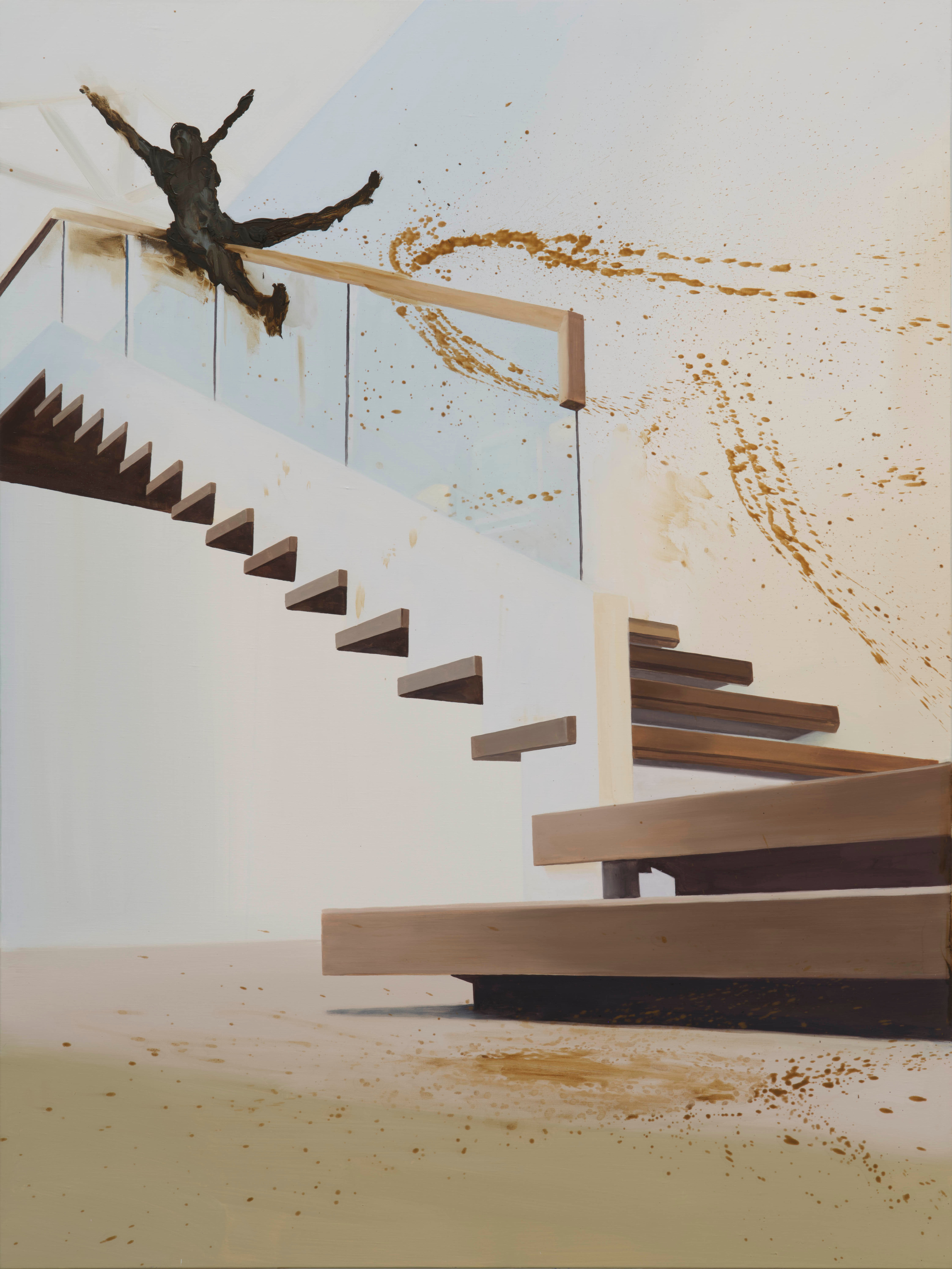 Tala Madani Shit Mom on Rail (Partition Play)2025 Oil on linen 121.9 x 91.4 x 3.2 cm 48 x 36...