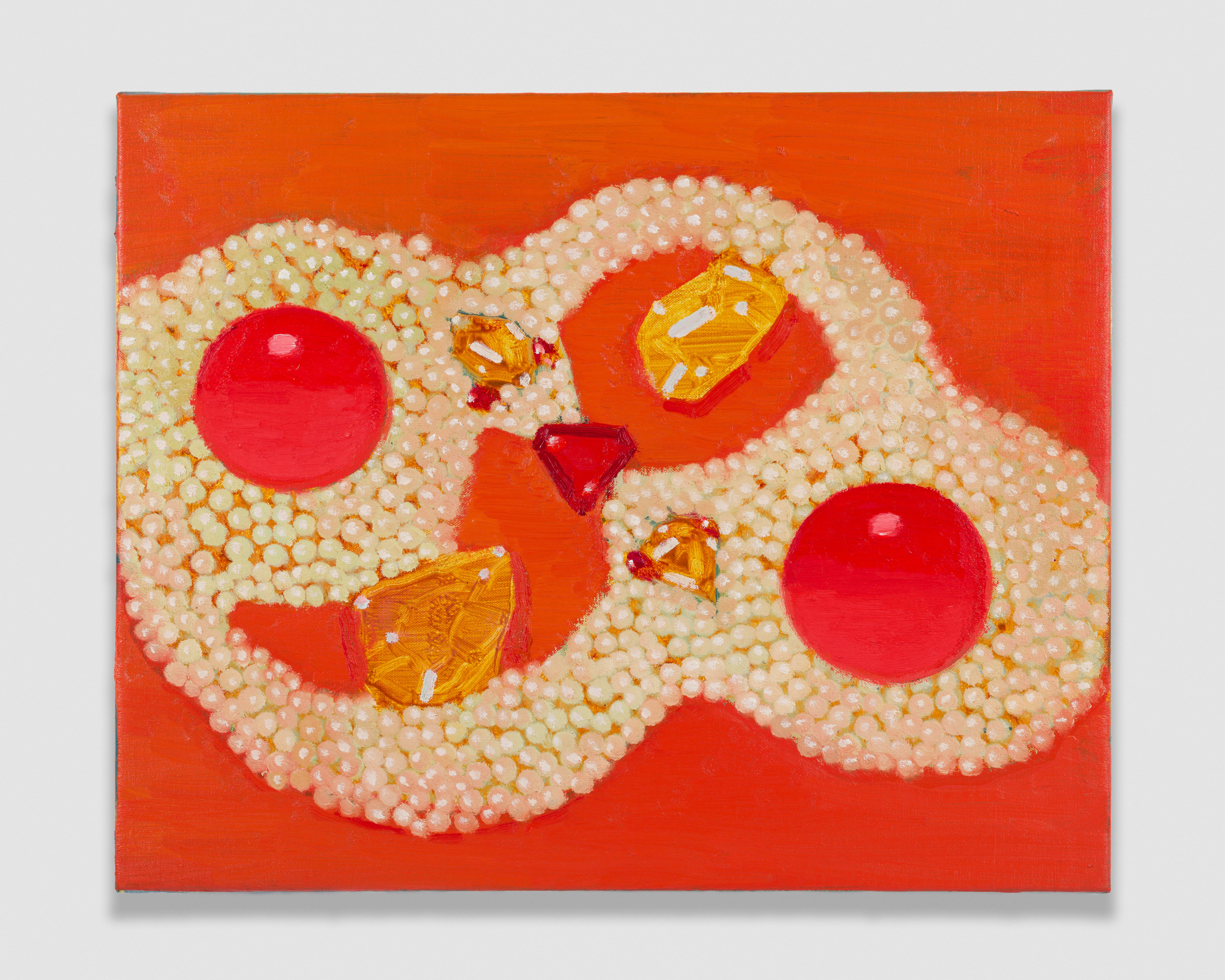 Sofia Mitsola, Serpens, natural saltwater pearls, old pear cut citrines, garnets, fire opals, a magnificent unheated ruby. Origin: Aquamarinia, 2021