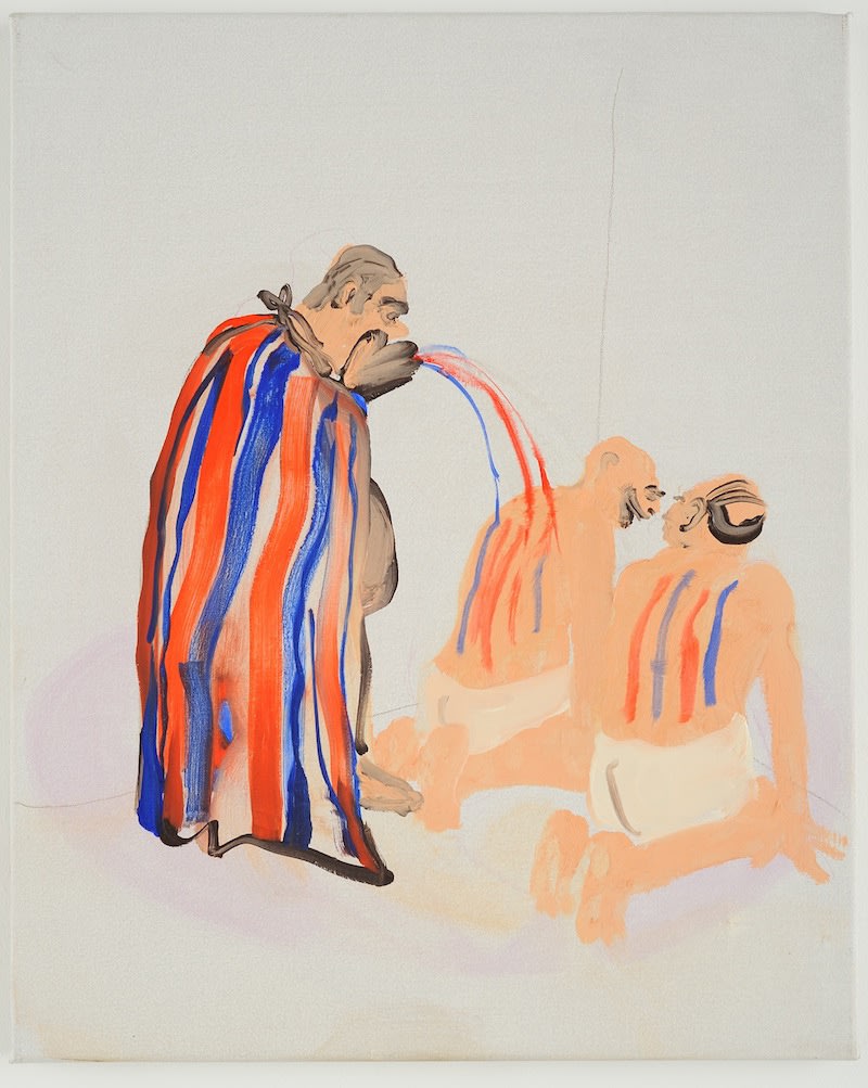 Tala Madani Man in Cape2008 oil on linen 50 x 40 cm 19 3/4 x 15 3/4 in