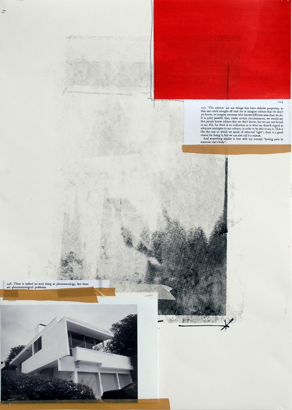 Julião Sarmento Silver Lake Red2010/2011 Silkscreen, graphite, acrylic, inkjet print, photocopy, tape and collage on paper 70.4 x 50.1 cm
