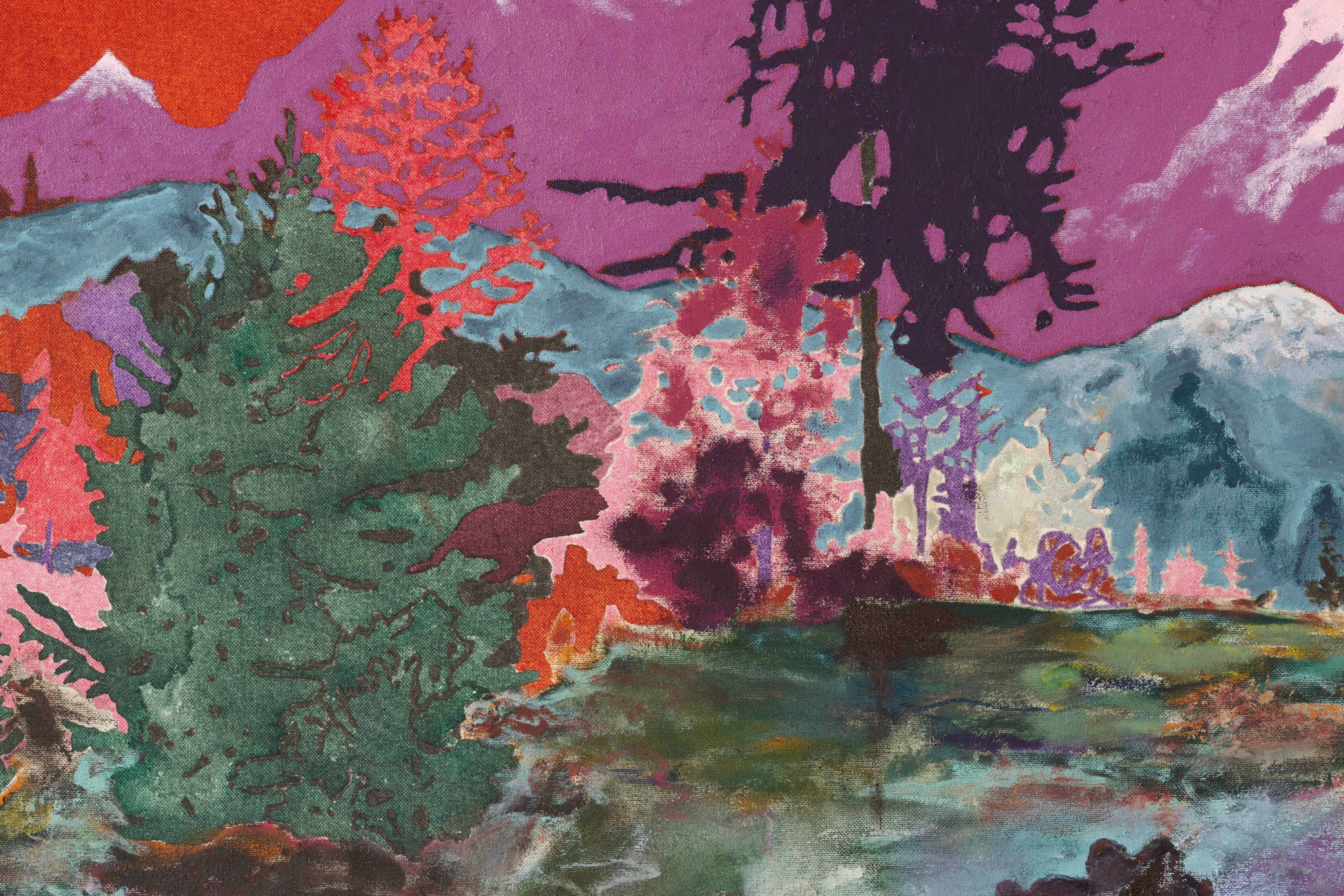 Pierre Knop Lai Nair2024 Ink, crayon, oil pastel and oil on canvas 140 x 140 cm 55 1/8 x 55...