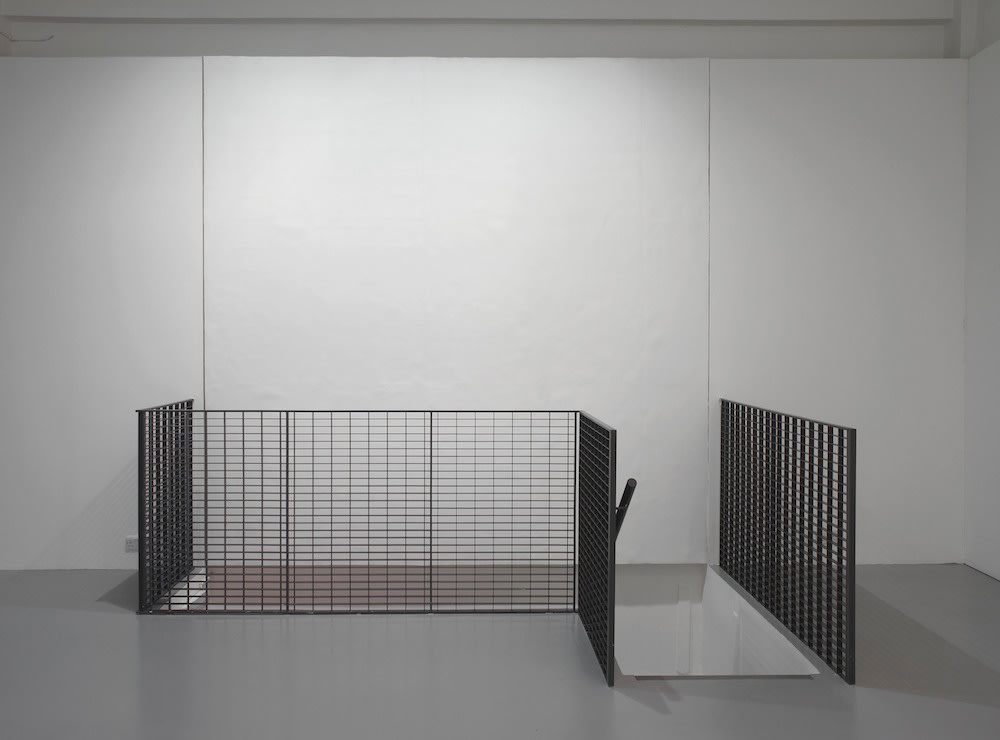 Koo Jeong A Its Soul2012 Aluminium, MDF, Silicone Natural Rubber, Emulsion Paint, Offset Weighted Motors, Programmable Timer 200 x 200...