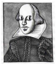 Mary Reid Kelley Shakespeare2010 Ink and graphite on vellum 8 1/2 x 11 inches