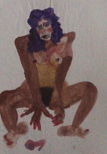 Tschabalala Self, Lady with One Shoe, 2018