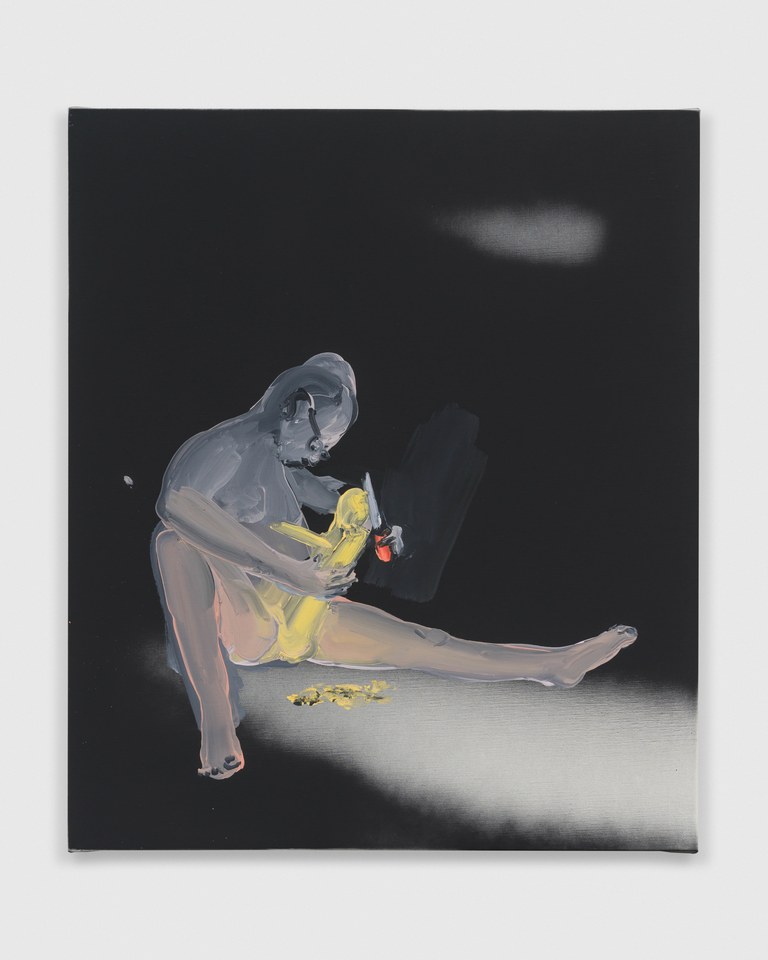 Tala Madani Untitled2021 Oil on linen 51.4 x 43.2 x 2.5 cm 20 1/4 x 17 x 1 in