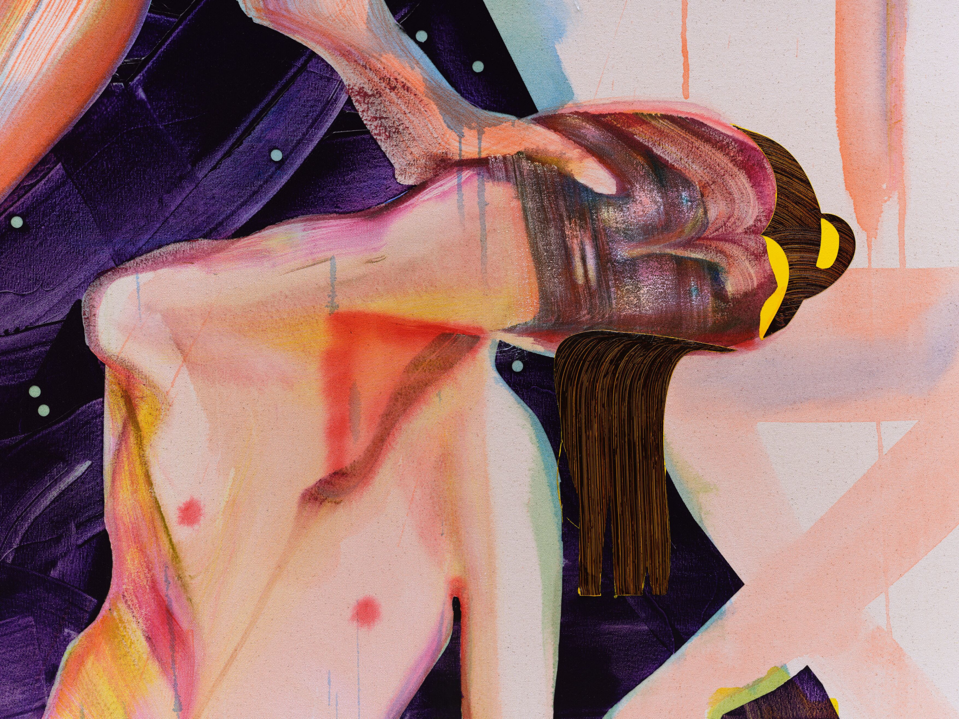 Christina Quarles Slick2022 Acrylic on canvas 195.6 x 243.8 x 5.1 cm 77 x 96 x 2 in