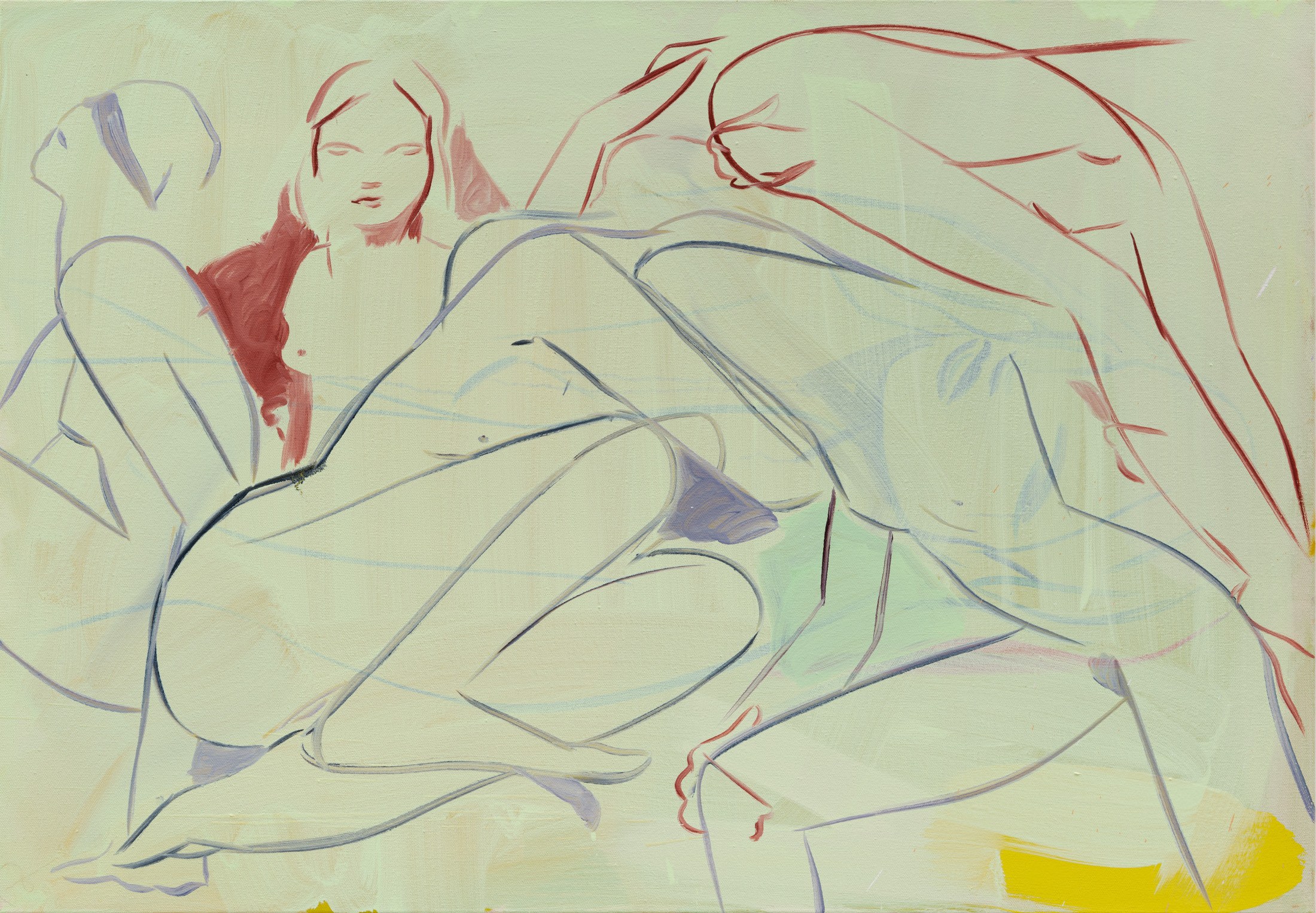 France-Lise McGurn Powder2023 Oil and marker on canvas 70 x 100 cm 27 1/2 x 39 3/8 in