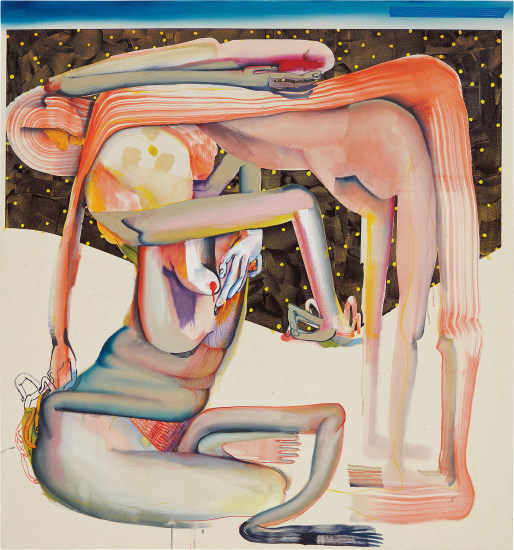 Christina Quarles Pull on Thru Tha Nite2017 Acrylic on canvas 152.4 x 142.2 cm 60 x 56 in