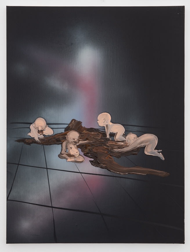 Tala Madani Shit Mom (Access)2019 Oil on linen 61 x 45.7 x 2.5 cm 24 x 18 x 1 in