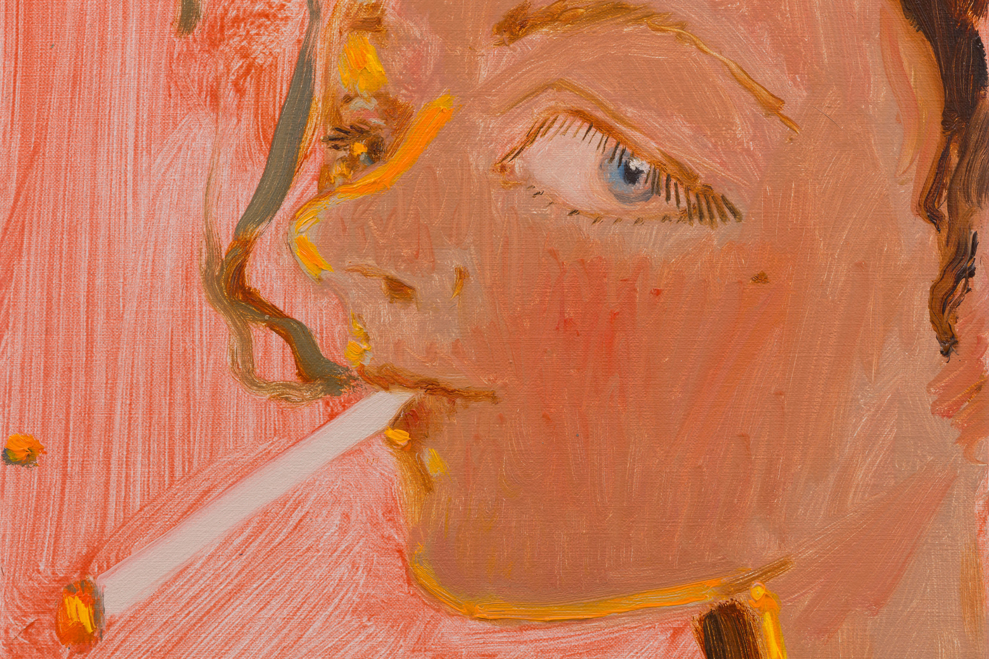 Sofia Mitsola Damsel in Distress (NOT)2023 Oil on linen 30 x 25 cm 11 3/4 x 9 7/8 in