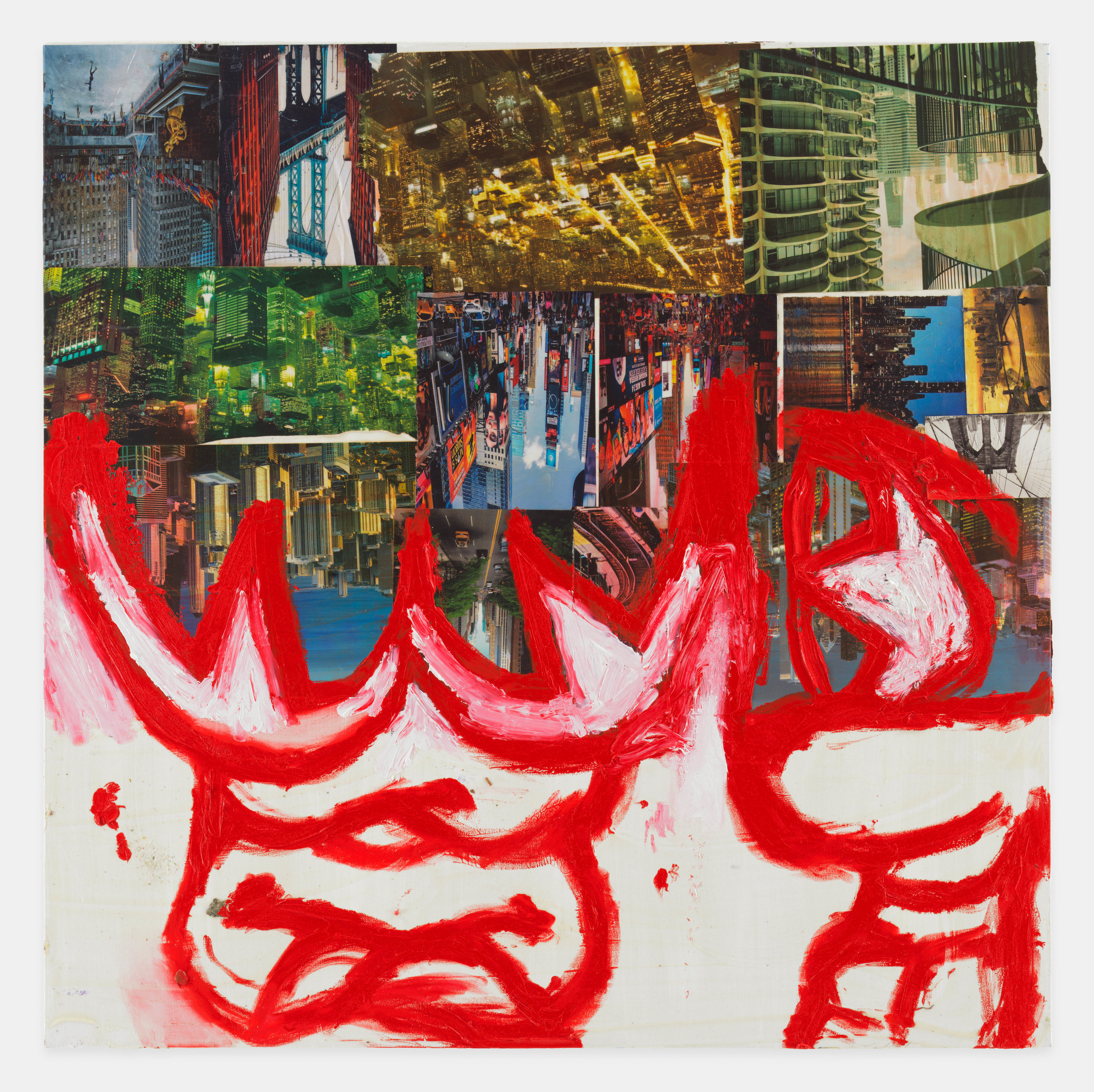 Gerasimos Floratos Untitled2021 Oil, acrylic and collage on canvas 121.9 x 121.9 cm 48 x 48 in