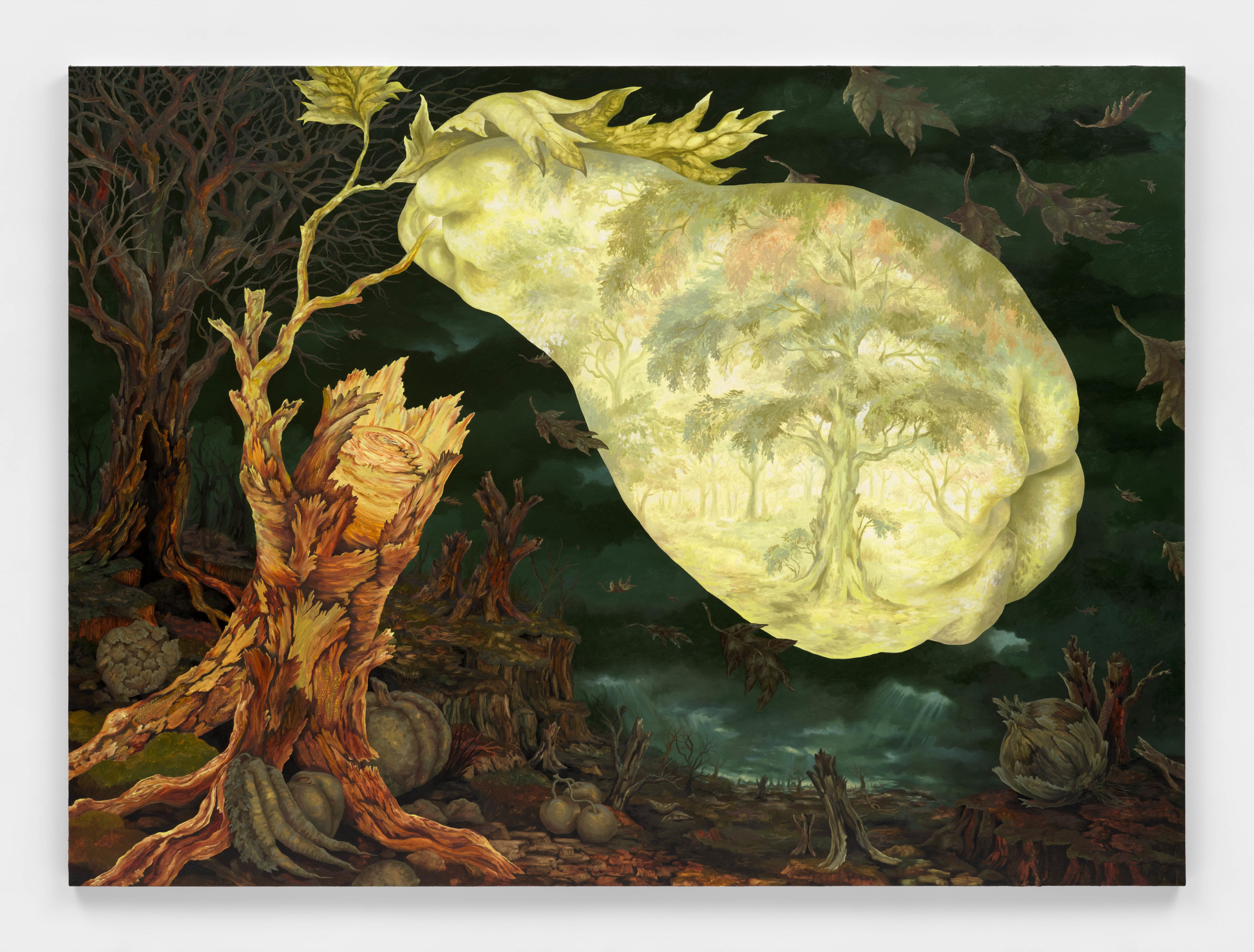 Kat Lyons Century Bloom2024 Oil on canvas 121.9 x 5.1 x 182.9 cm 48 x 2 x 72 in