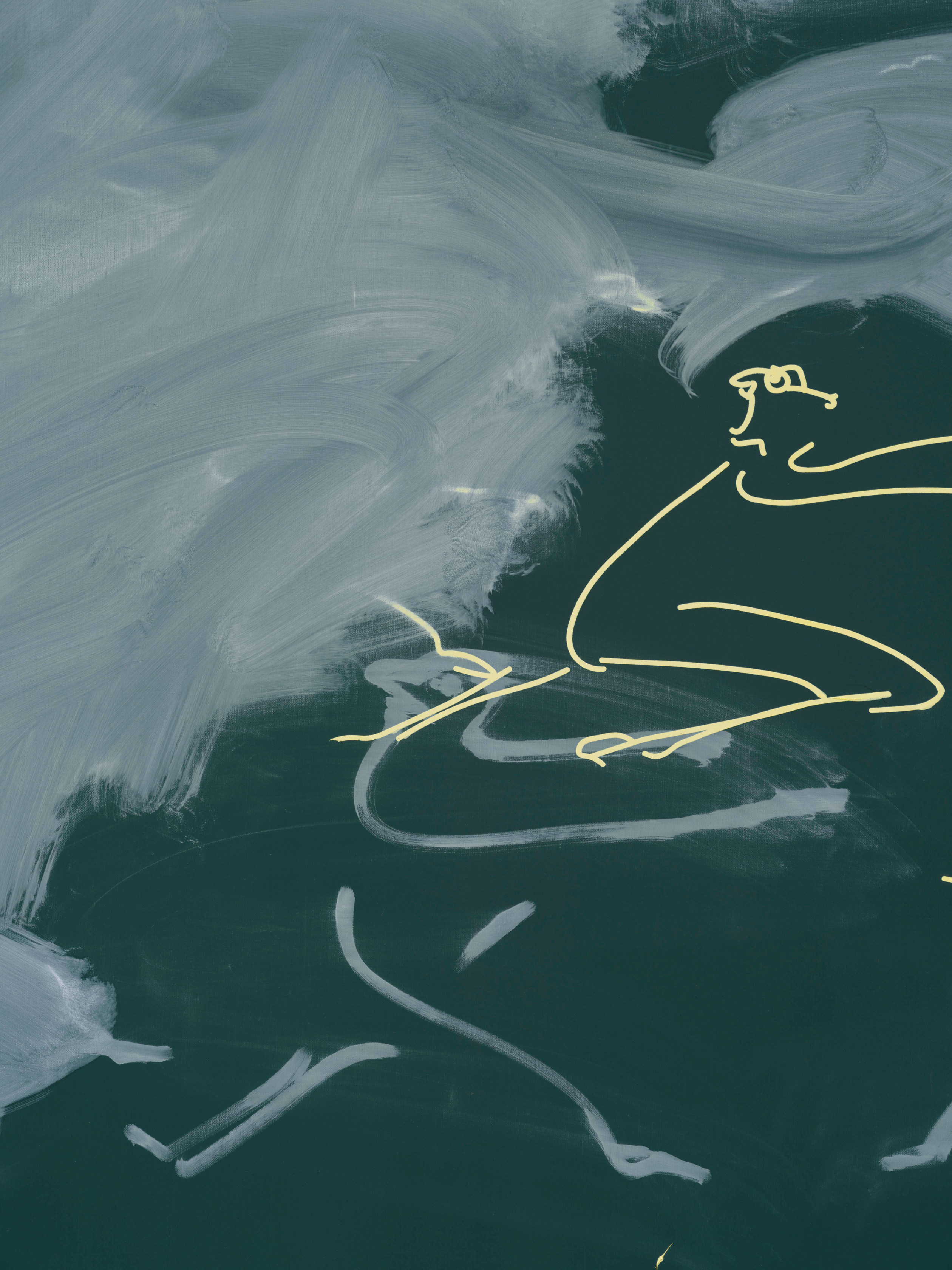 Tala Madani, Blackboard (Wiped), 2024