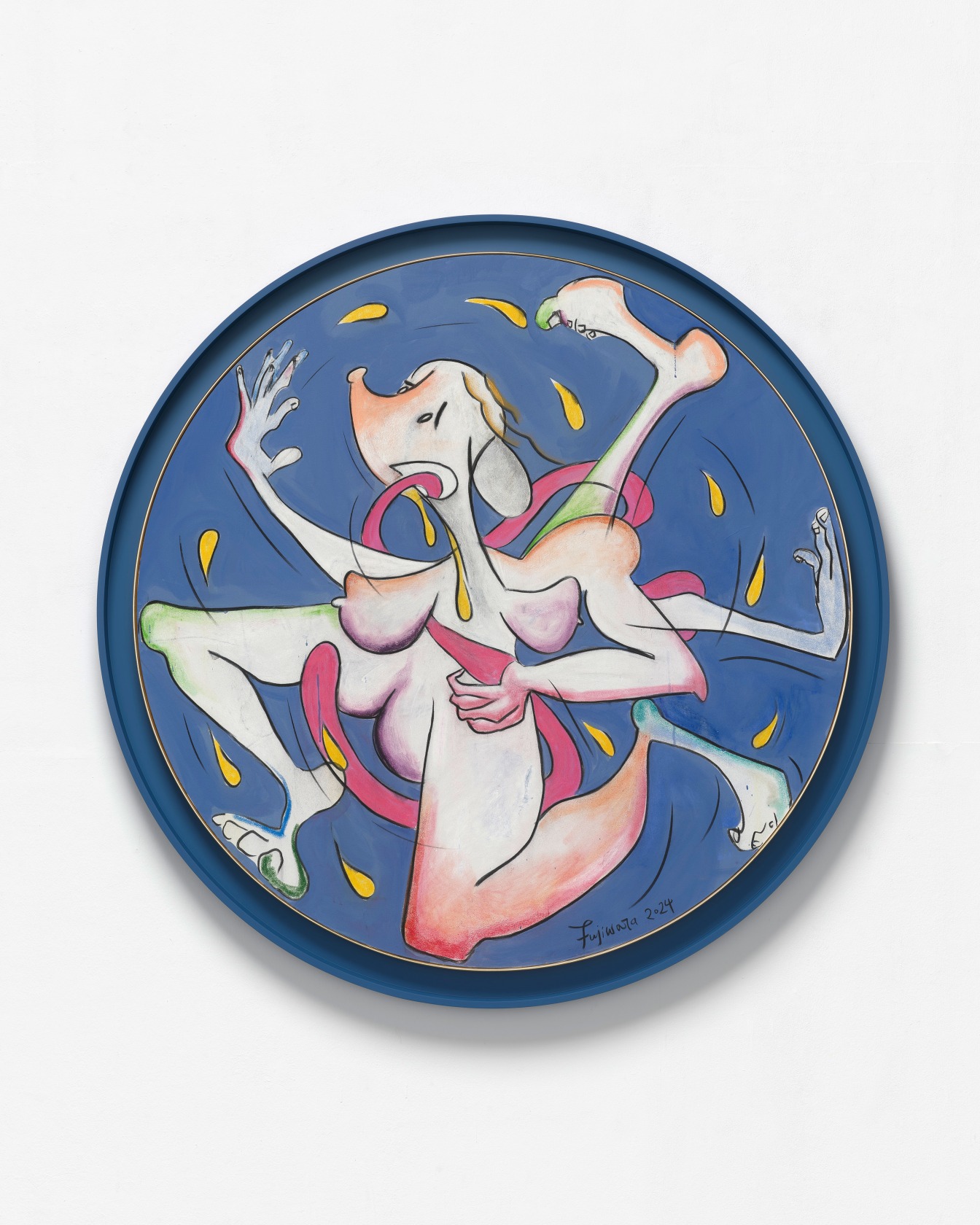 Simon Fujiwara, Who's Picasso-esque Yogic Image Confinement Tondo?, 2024