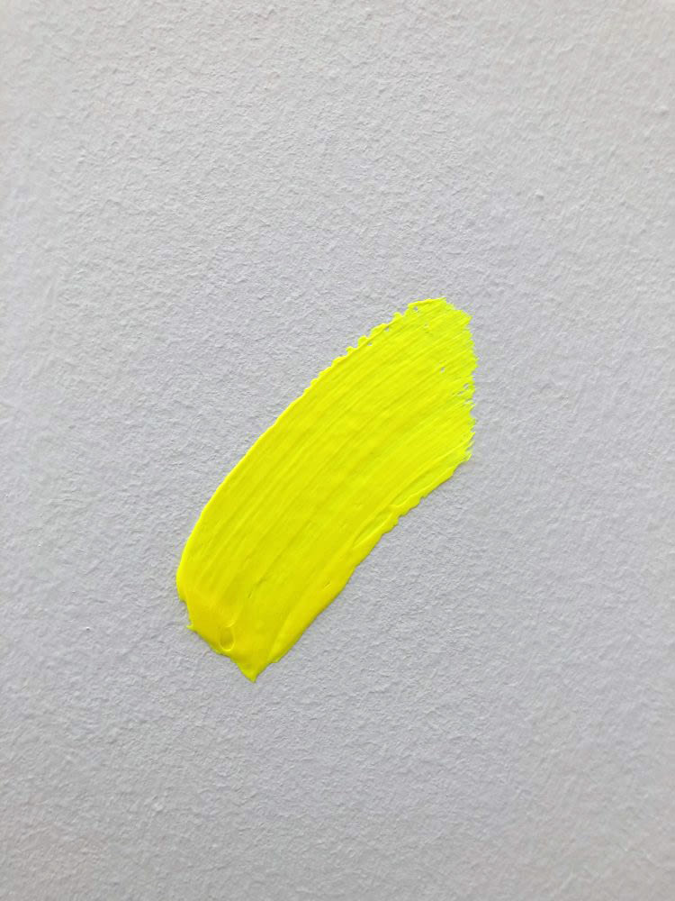 Karin Sander, Pinselstrich, fluoreszierend gelb / Brushstroke, Fluorescent Yellow, 2019