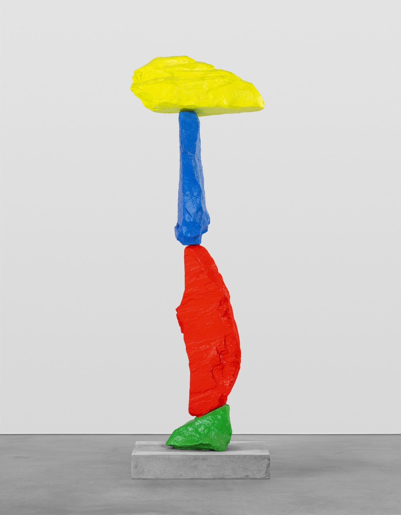 Ugo Rondinone green red blue yellow mountain, 2019