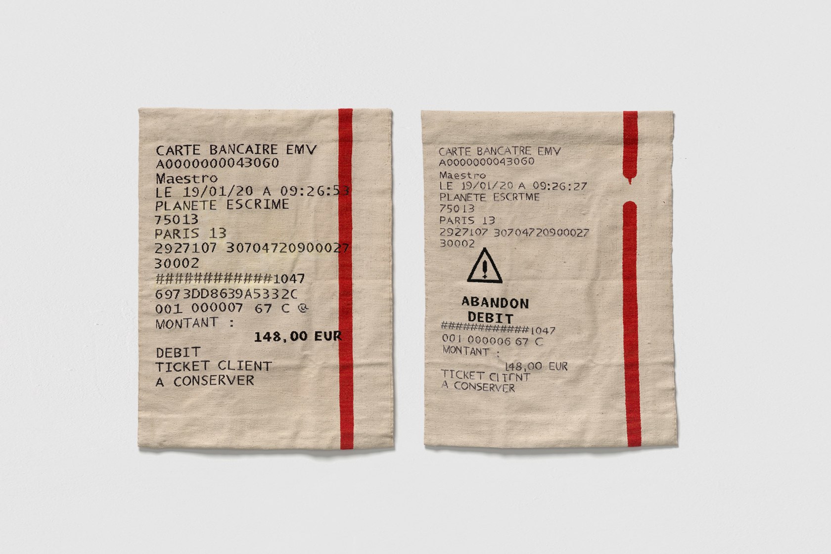 Gabriel Kuri, untitled (abandon debit), 2023