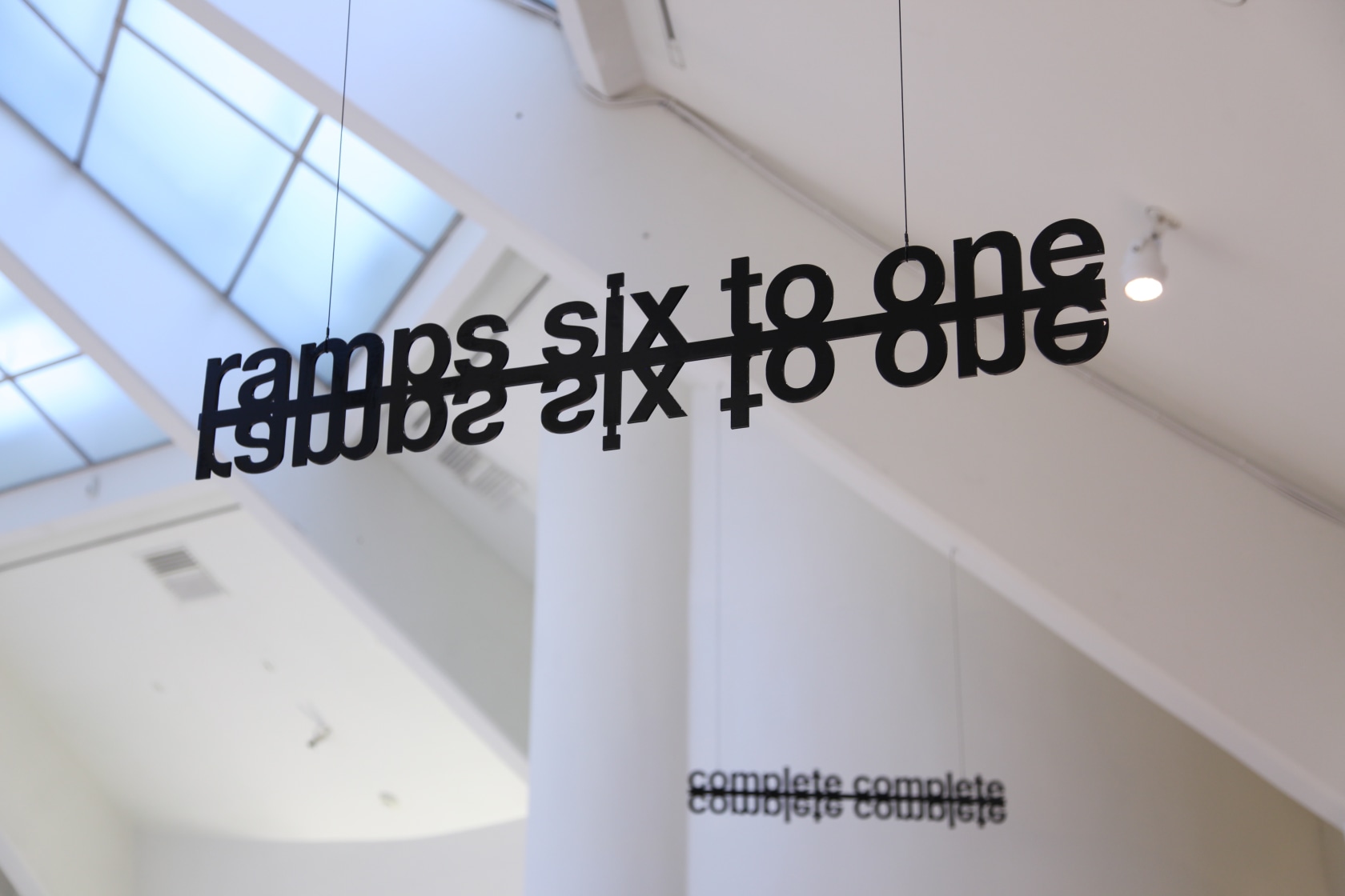 Liam Gillick theanyspacewhatever Signage System, 2008 Powder-coated, water-cut aluminum pieces Photo @ the artist