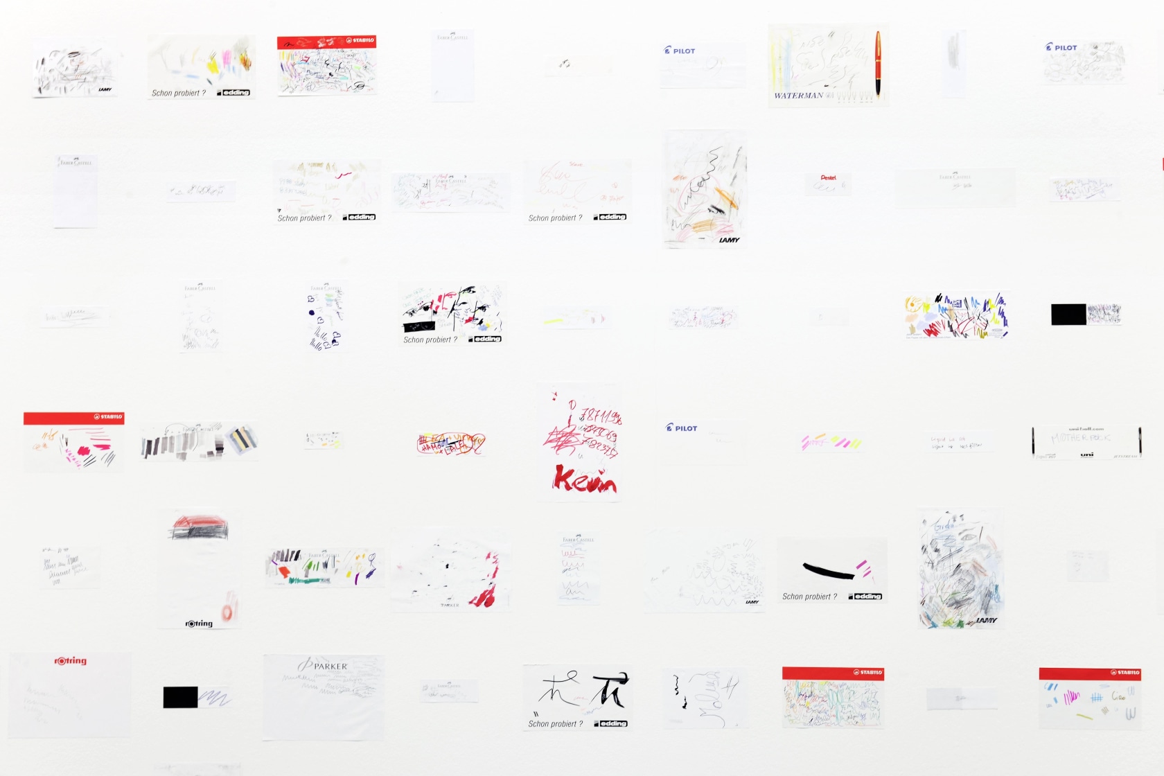 Exhibition views from Show, KW Institute for Contemporary Art, Berlin (August 23 - October 18, 2009) Detail: Works on paper,...