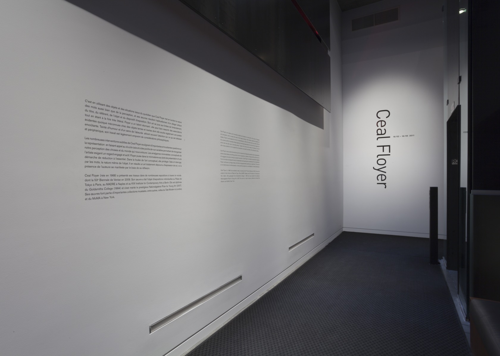 Exhibition view Ceal Floyer, 2011 DHC Art Foundation for Contemporary Art, Montreal Photo © Richard-Max Tremblay