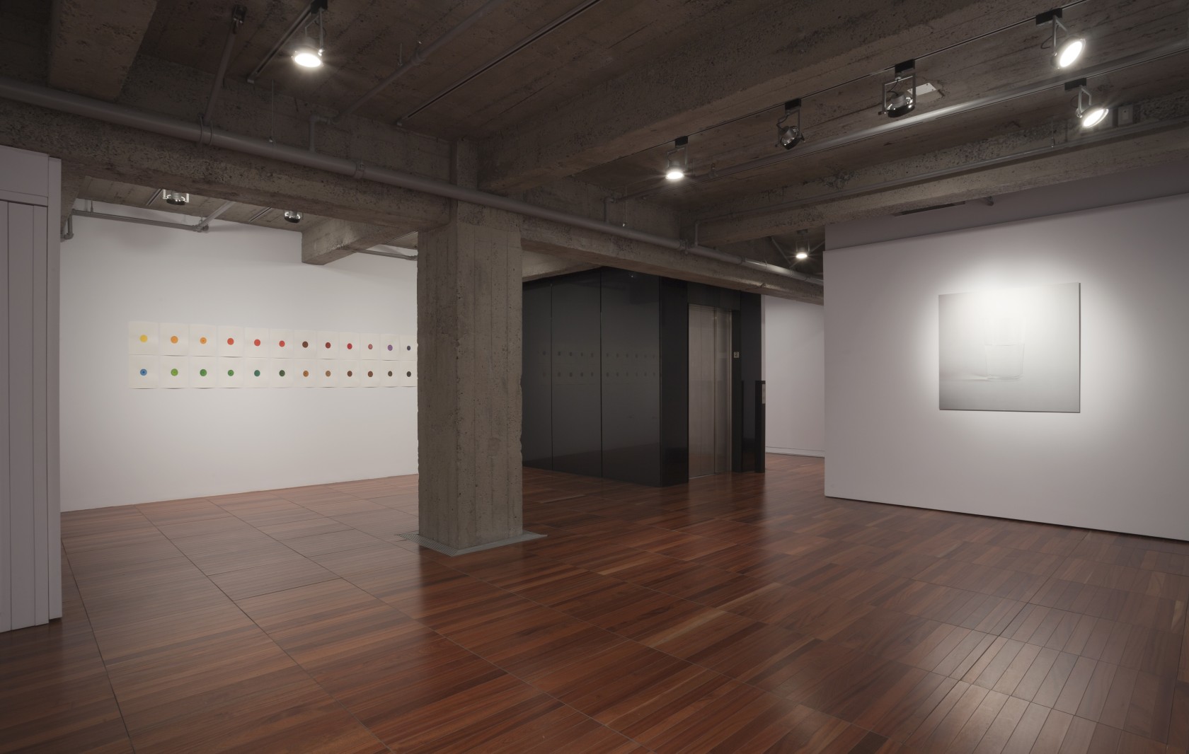 Ink On Paper (Set of 30), 2009 (left) Felting pen on blotting paper The tips of felttip pens are suspended...