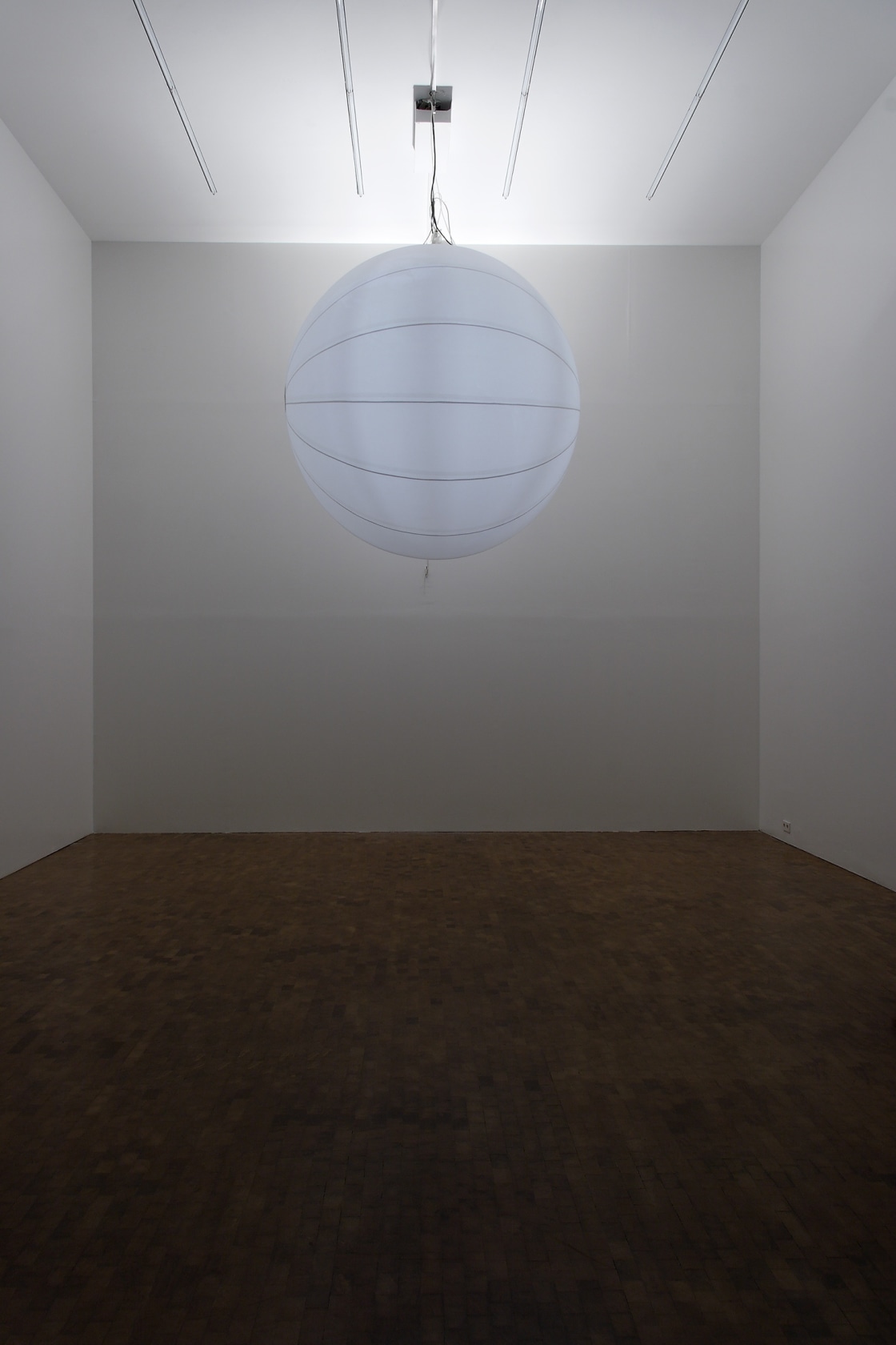 Last Year. 2007, 2007 DVD, beamer, 2m diameter 2-layer aerostatic balloon (internal polyurethane), lights, aquarium pump, air, dimmer pack, DMX-controller,...