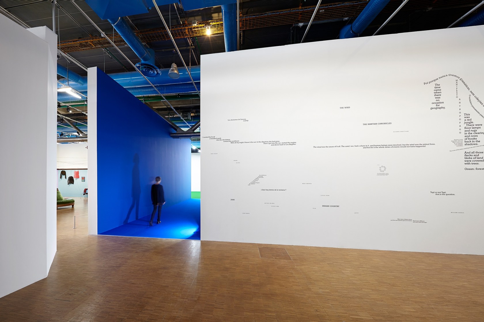 Textorama (Desertic, Tropical), 2009/2015 (right) Vinyl on wall, panoramic calligram In collaboration with Marie Proyart Three large-scale dioramas, inspired by...