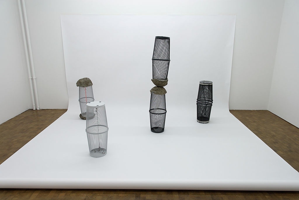 Upside Down Horizontal Line, 2007 Metal trash baskets, concrete, plastic Every sculpture of this group is made of ready-made Ikea...