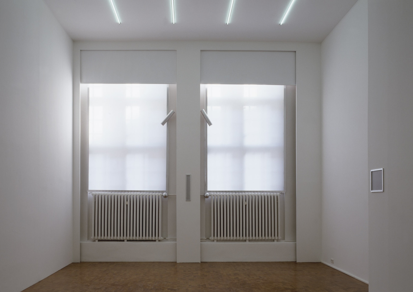 Interior Cartoons, 2006 Marquee customized with light and fluorescent tubes, DMX controller, Various aromas (dust, coffee, rain, vinyl, grass, trees),...