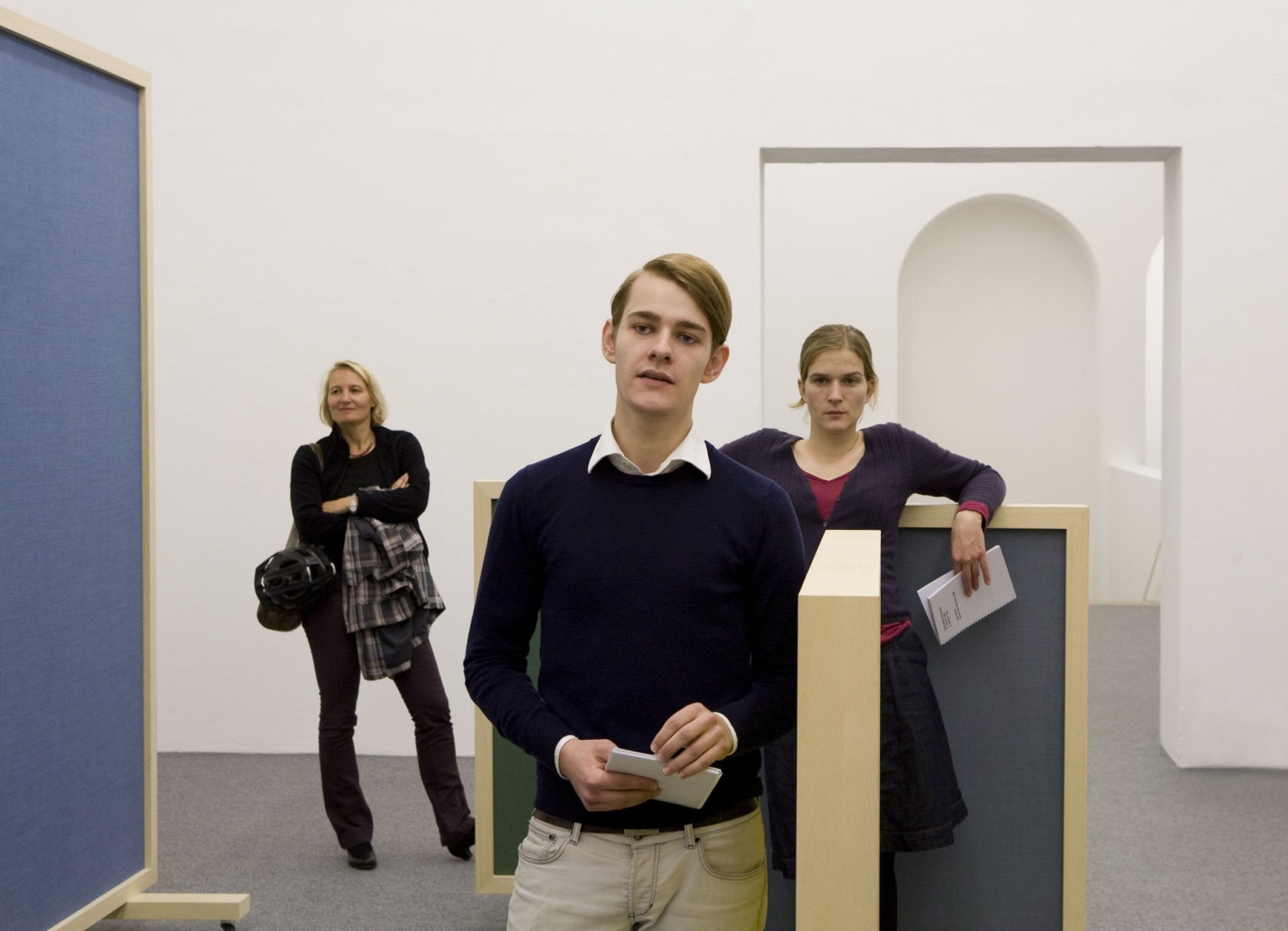 Exhibition view Liam Gillick. Three Perspectives and a Short Scenario | Mirrored Image: A Volvo Bar, 2008 Kunstverein München Photo...