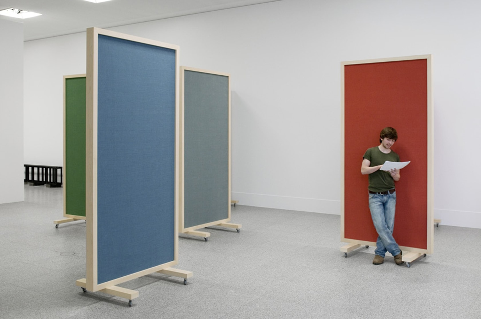 A Volvo Bar, 2008 Dyed Hessian, wood, vinyl texts, script, actors Photo © David Ertl