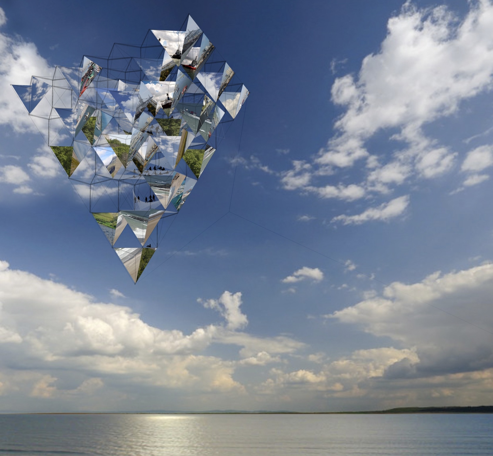Visualization of Solar Bell developed as part of the Portscapes 2 project in Rotterdam. Photo © Studio Tomás Saraceno