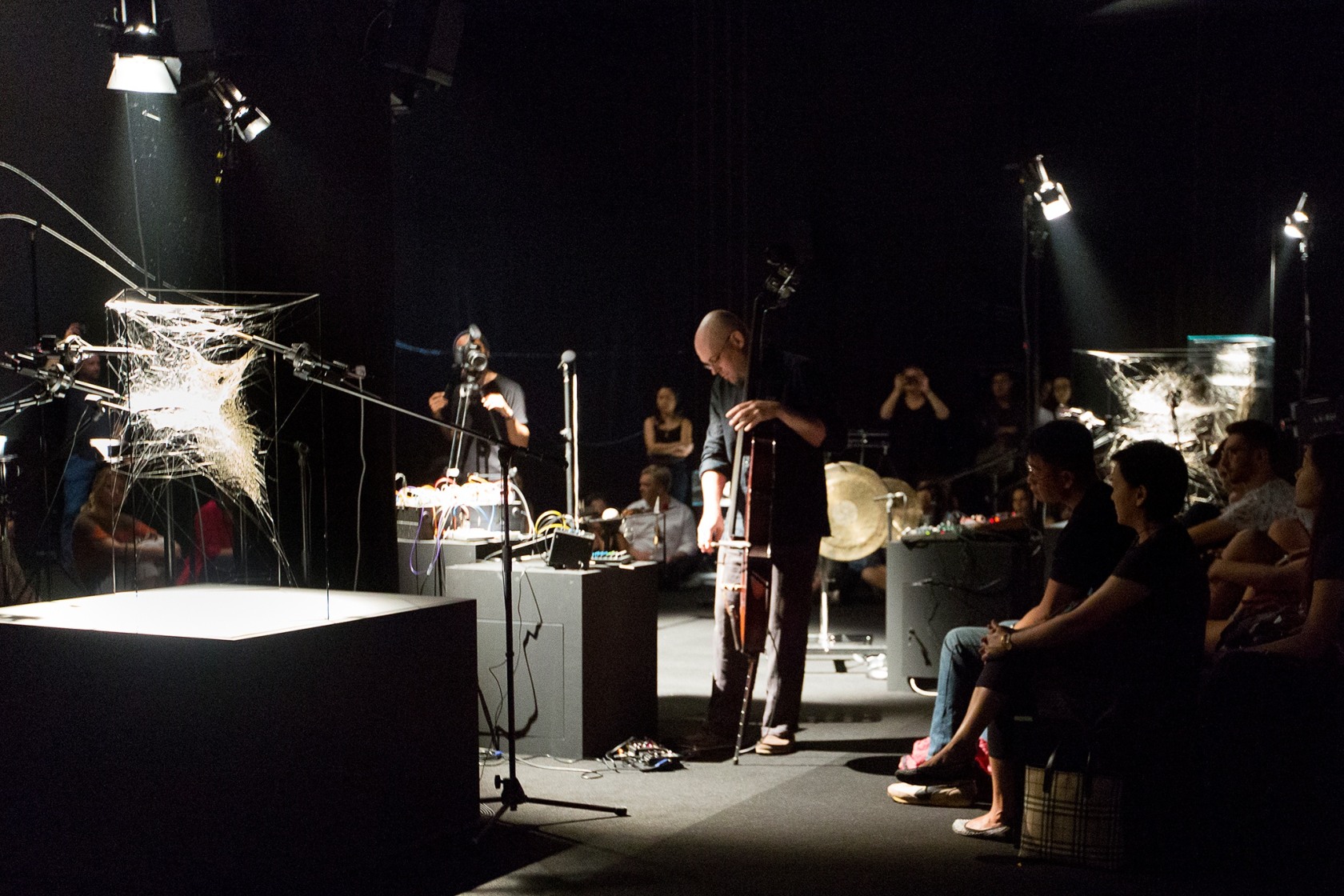 Exhibition view Arachnid Orchestra. Jam Sessions, 2015 Centre for Contemporary Art Singapore Photo &copy; Andrea Rossetti