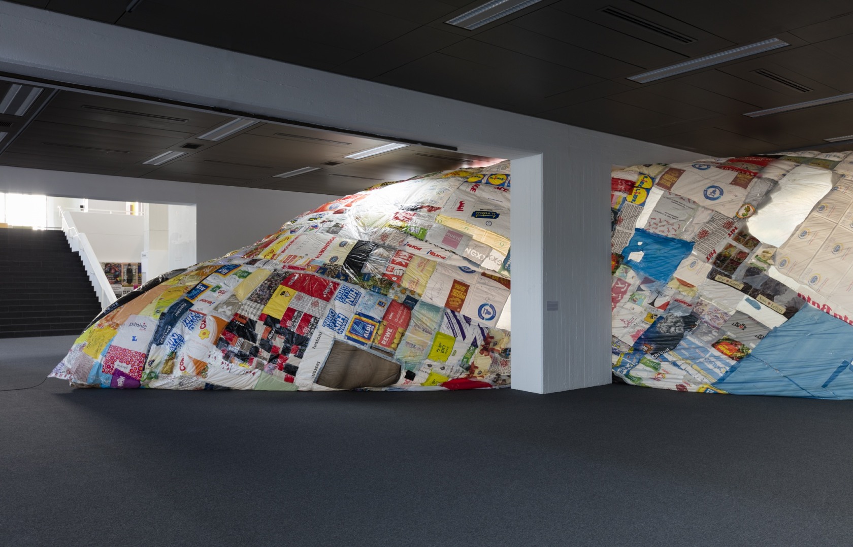 Museo Aero Solar, 2007–ongoing Reused plastic bags, ventilator, tape, polyester rope, fabric The work is a flying museum, a solar...