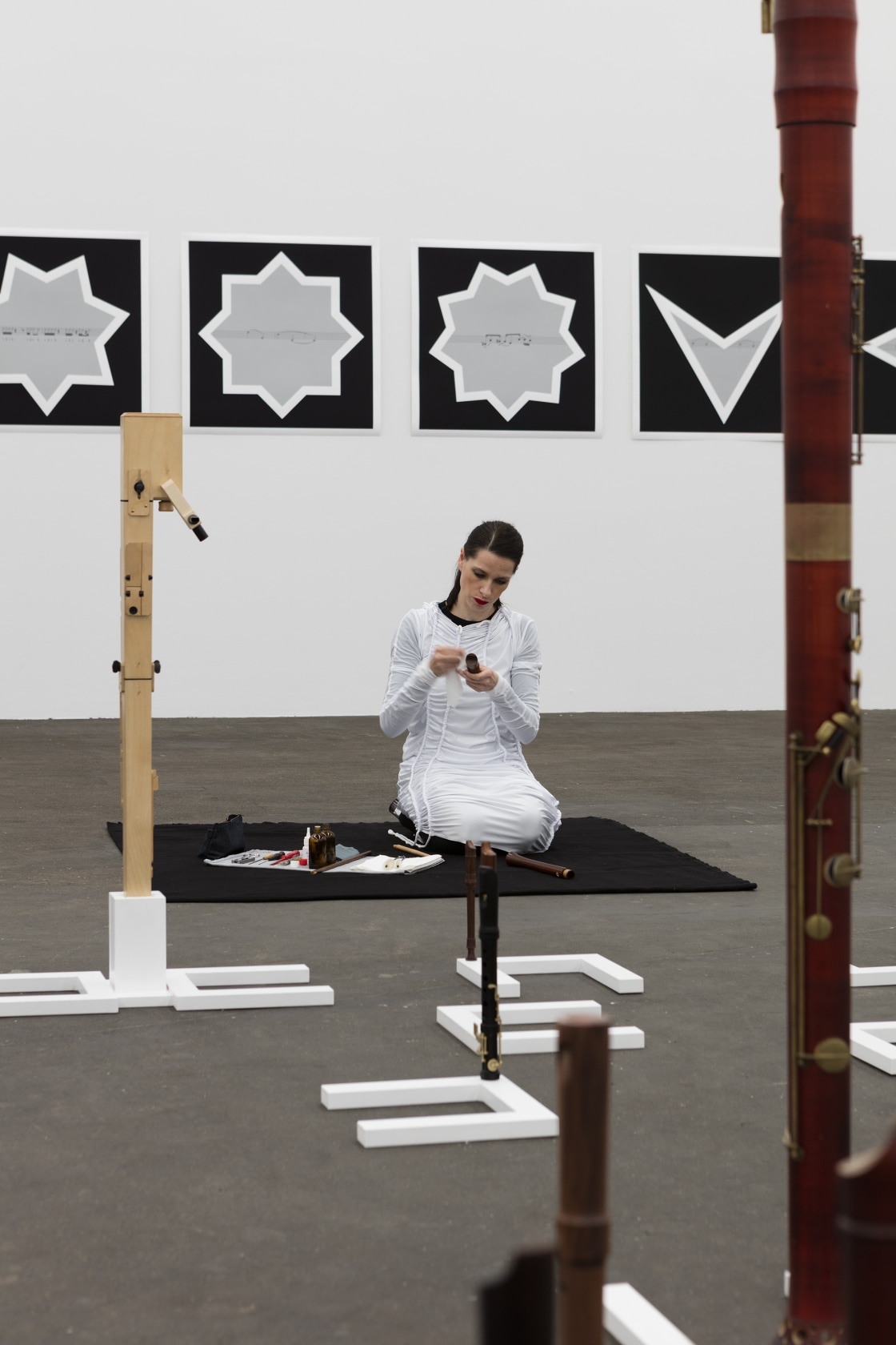 Who's Afraid of Sol La Ti? (Invention 1), 2016 49 musical modules (digital print on paper), 15 meta scores (foil...