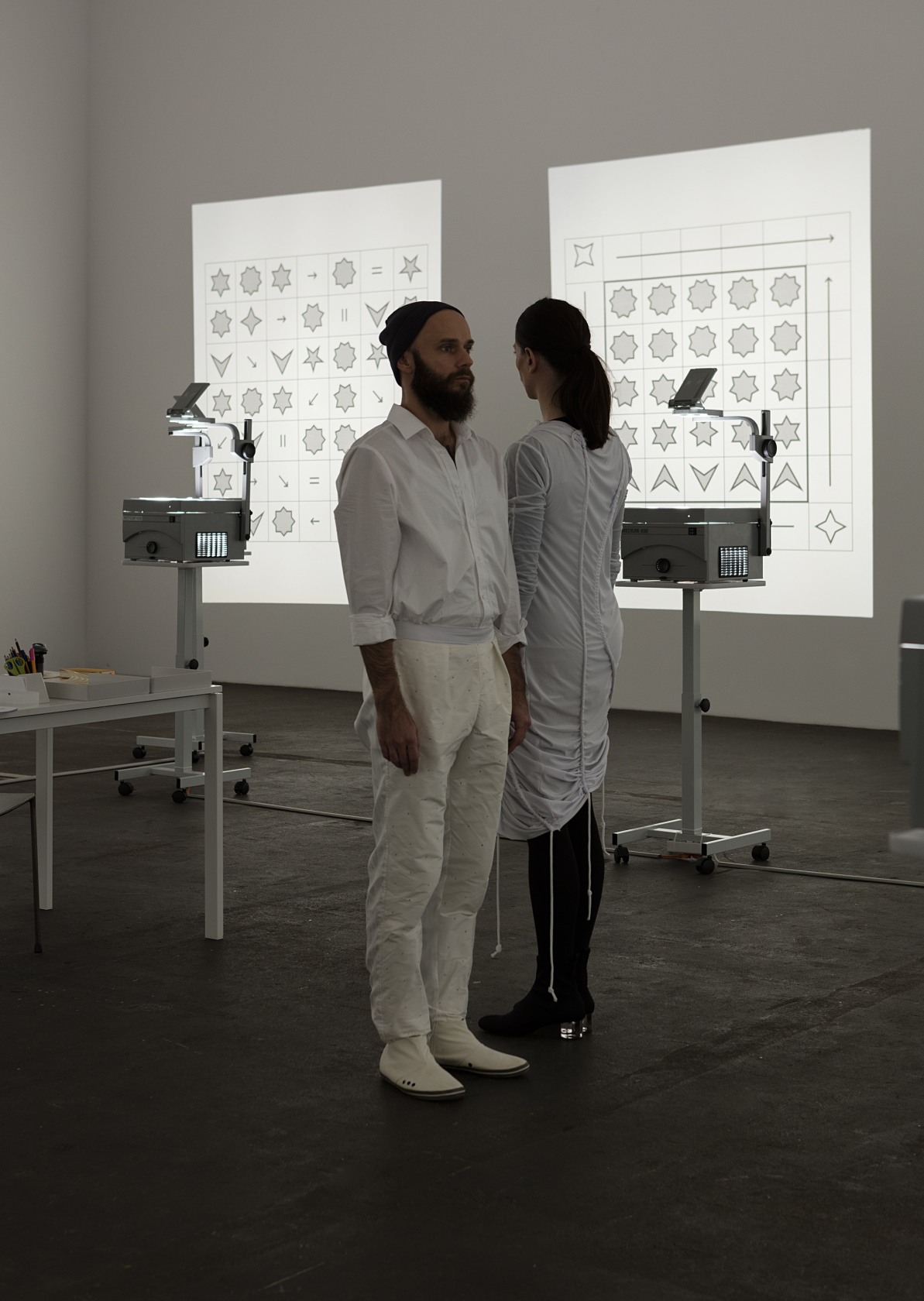 Who's Afraid of Sol La Ti? (Invention 1), 2016 49 musical modules (digital print on paper), 15 meta scores (foil...