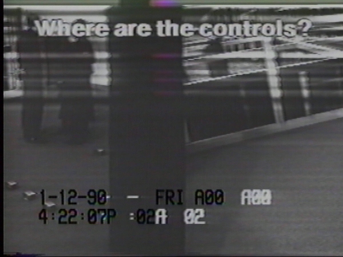 Occupational Placement (OP), 1989 2016 hours of time-lapse VHS NTSC tapes, black-and-white video prints Photo © Julia Scher