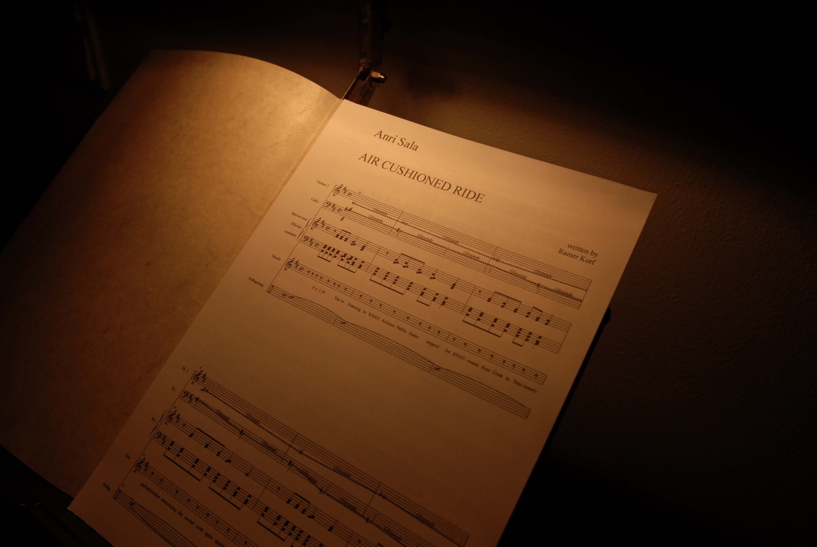 Rainer Korf Air Cushioned Ride, 2007 Sheet music Photo © Jan Windszus
