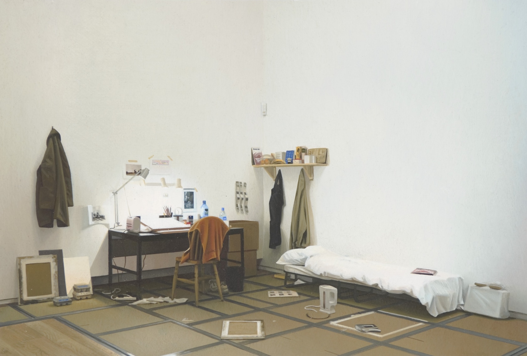 The Studio: The Hugh Lane Gallery, Dublin, Number 3 (of 4), 2007 Tempera on paper on board Grassie’s paintings of...