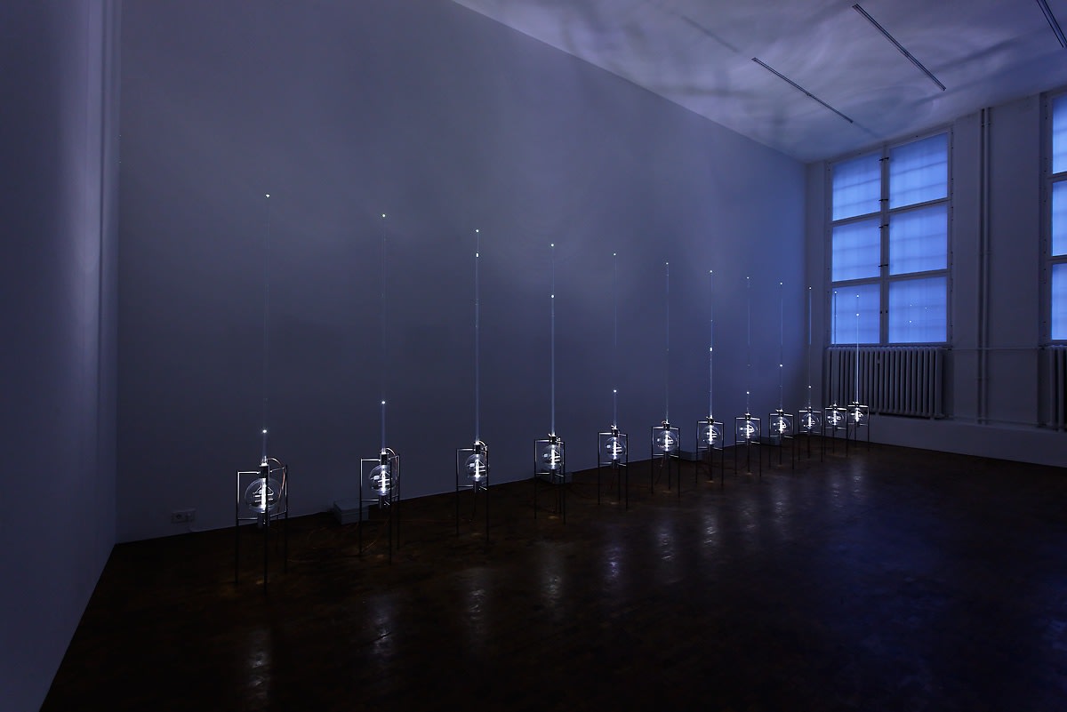 Liquid Diagram, 2009 Distilled water, glass flasks, glass tubes, resistance wire, stainless steel stands, halogen lights, control units, transformers Each...