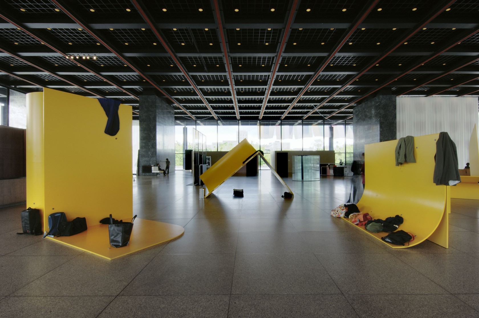 Items in care of items, 2008 3 mm metal sheets, 15 mm steel profiles, painting: RAL 3001 (signalgelb), 70 numbered...