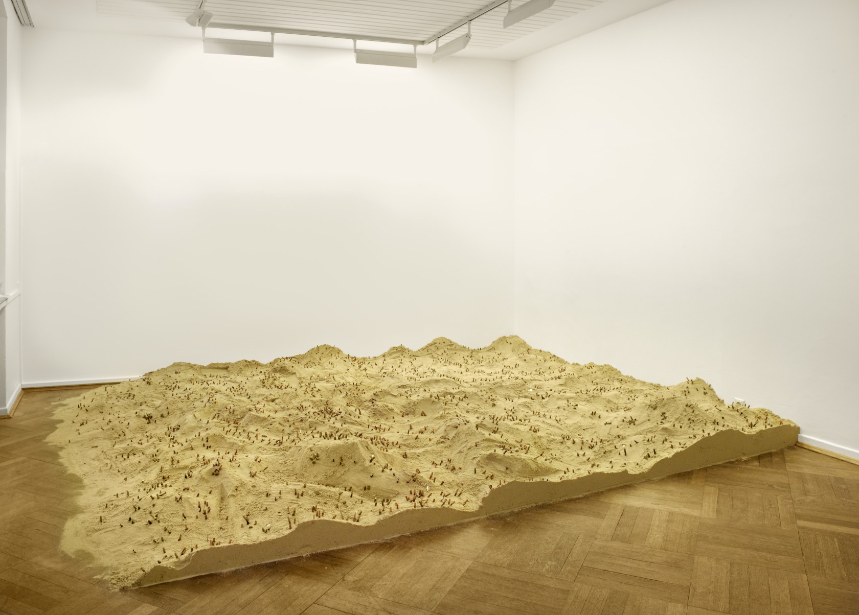 Donation Box, 2010 Sand, cigarette butts, coins This sculpture borrows from the narrative elements of our everyday lives, as a...