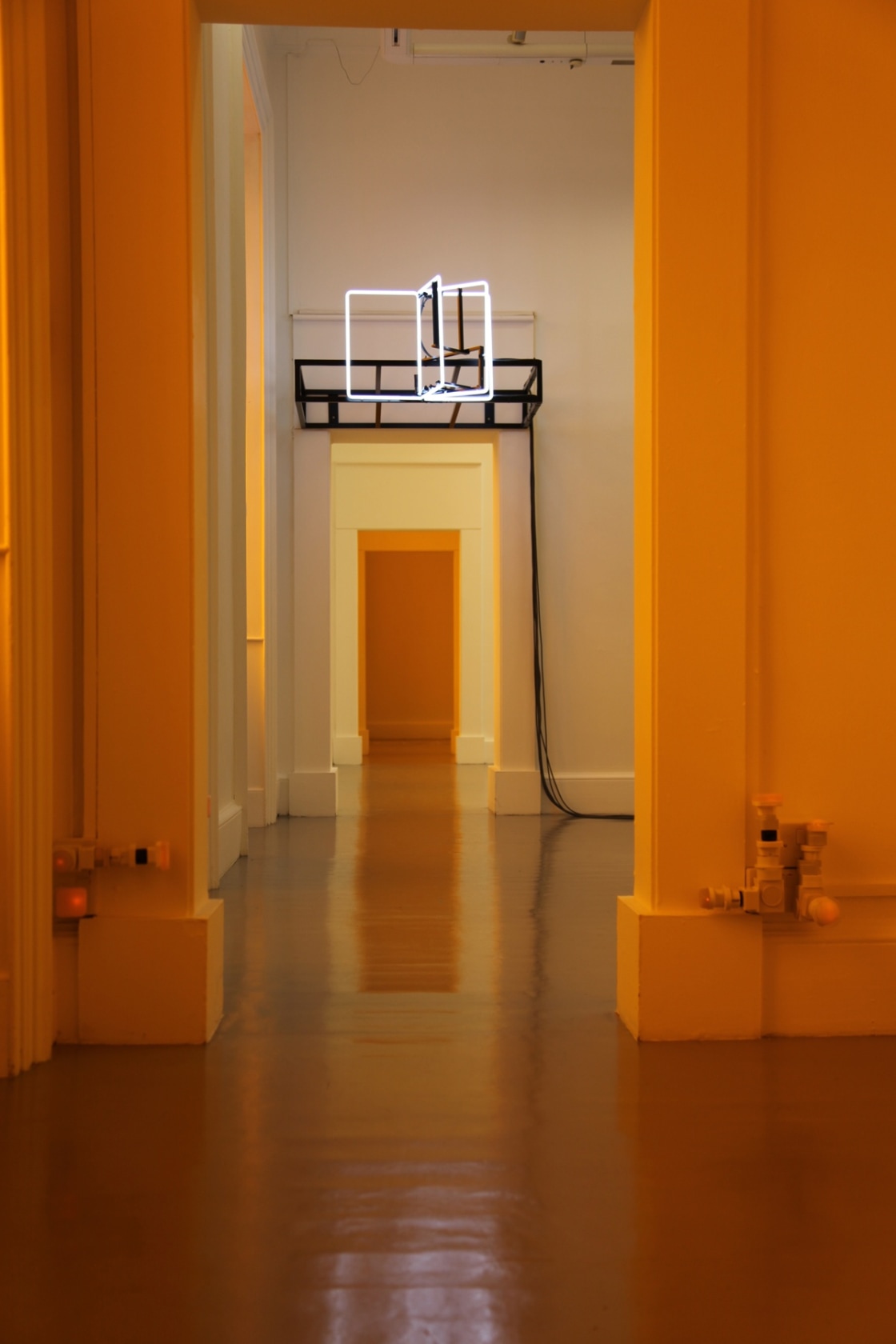 Atlas Of Clouds, 2005 Neon light, transformers, switchers AC/DC snakes November, 1995/2009 (foreground) Adapters, electrical plugs, electric light bulbs, connecting...