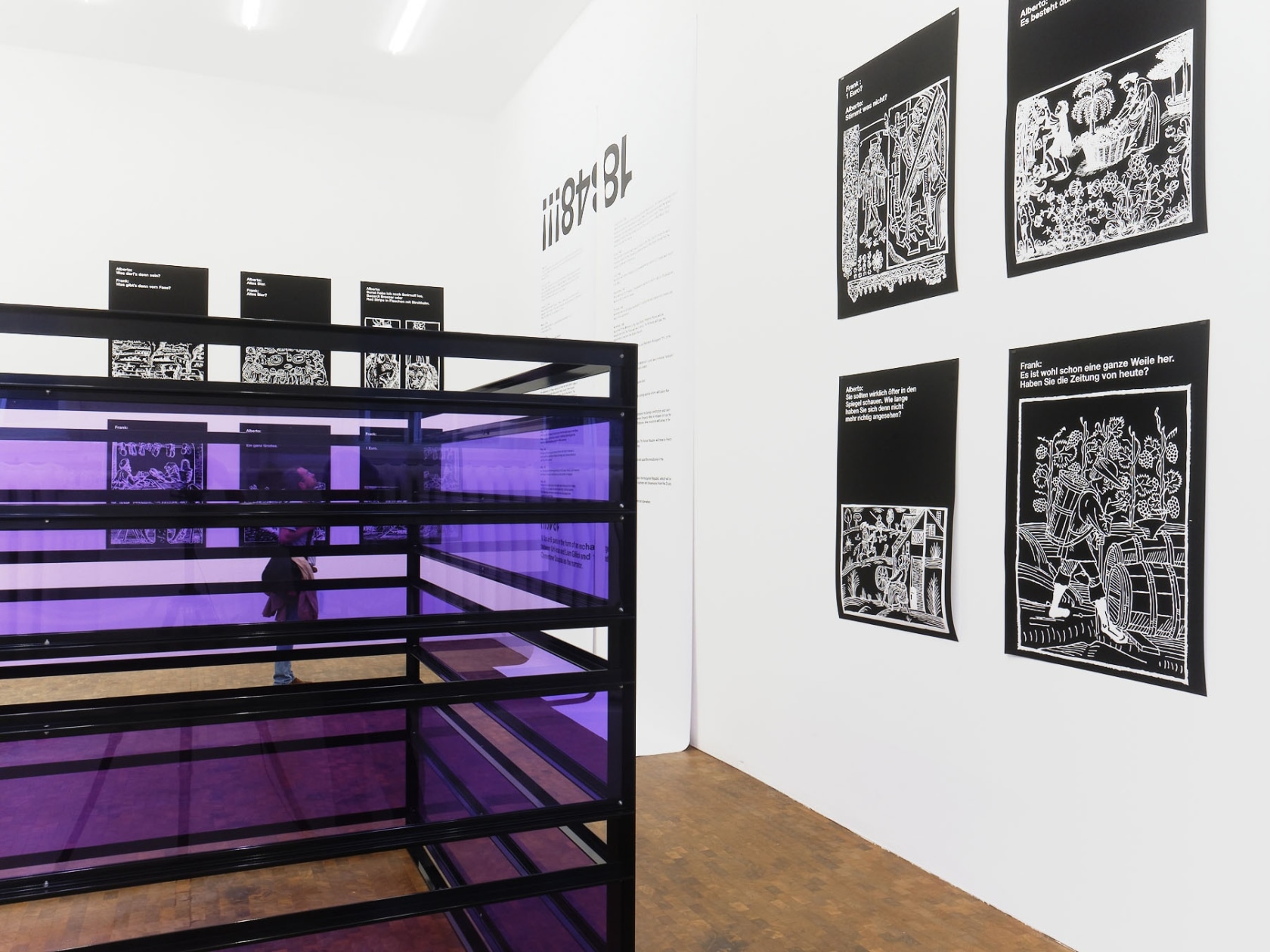 Constricted Production, 2010 (front, detail) Powder-coated aluminium, Plexiglas Anchoring the exhibition is a new aluminium and Plexiglas structure that continues...