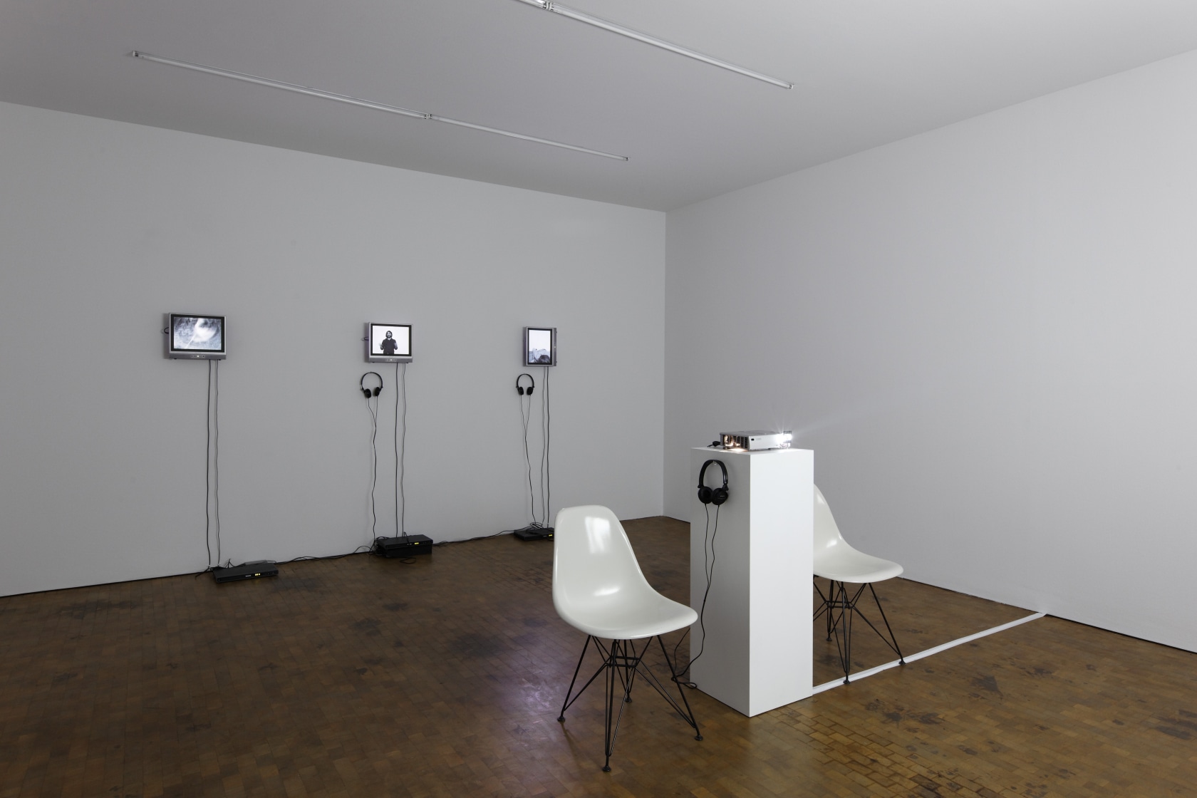 3 Selbstversuche, 2008 (wall, back) Includes 3 video works Whirling until I drop, 2008 Video, silent Duration 05:00 min The...