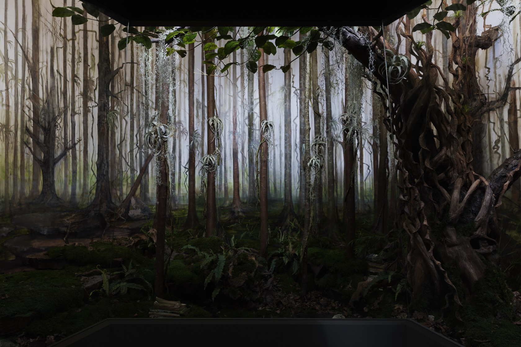 Dominique Gonzalez-Foerster, Mangrovama, 2017, mixed media and books, site-specific installation